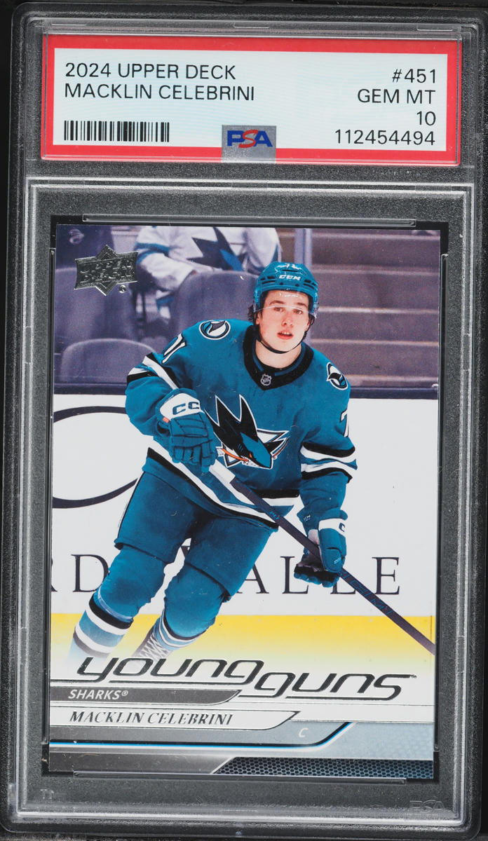 2024 Upper Deck Young Guns Macklin Celebrini ROOKIE #451 PSA 10 GEM MINT
