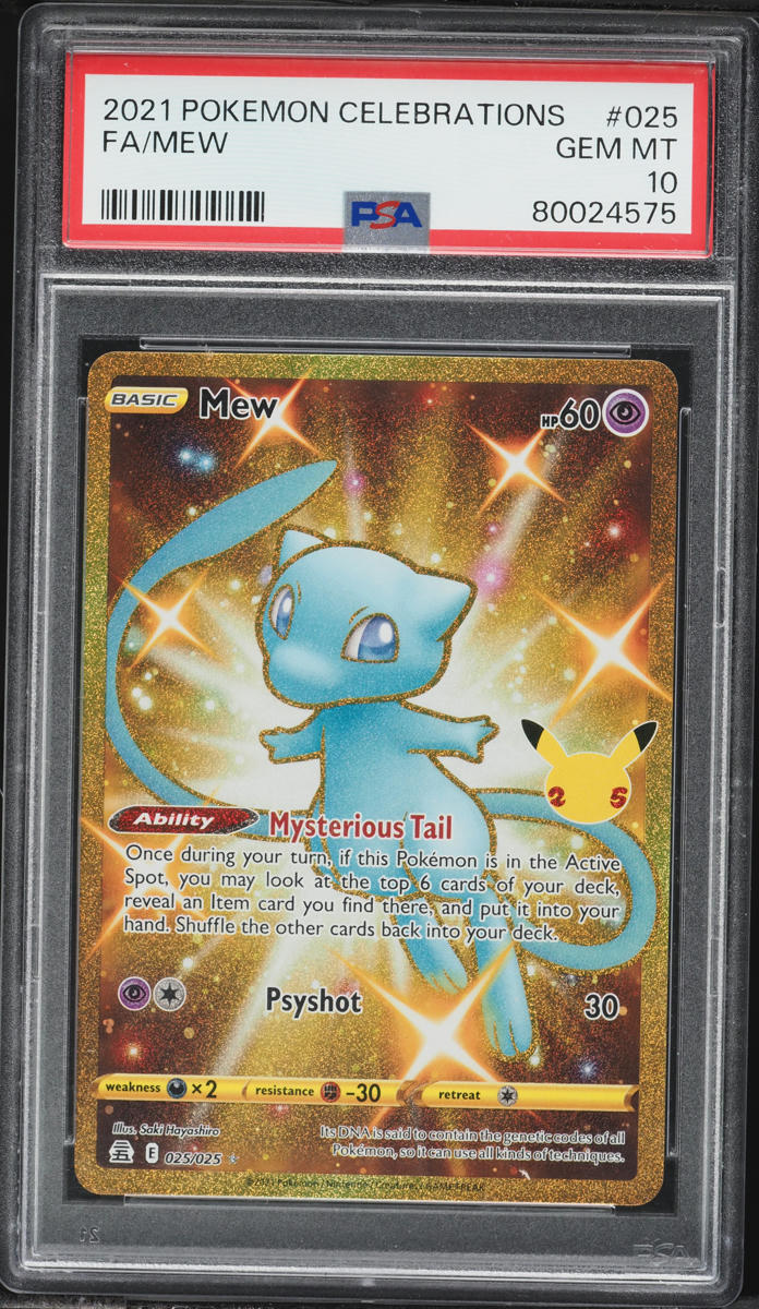 2021 Pokemon Sword & Shield Celebrations Gold Rare Mew #25 PSA 10
