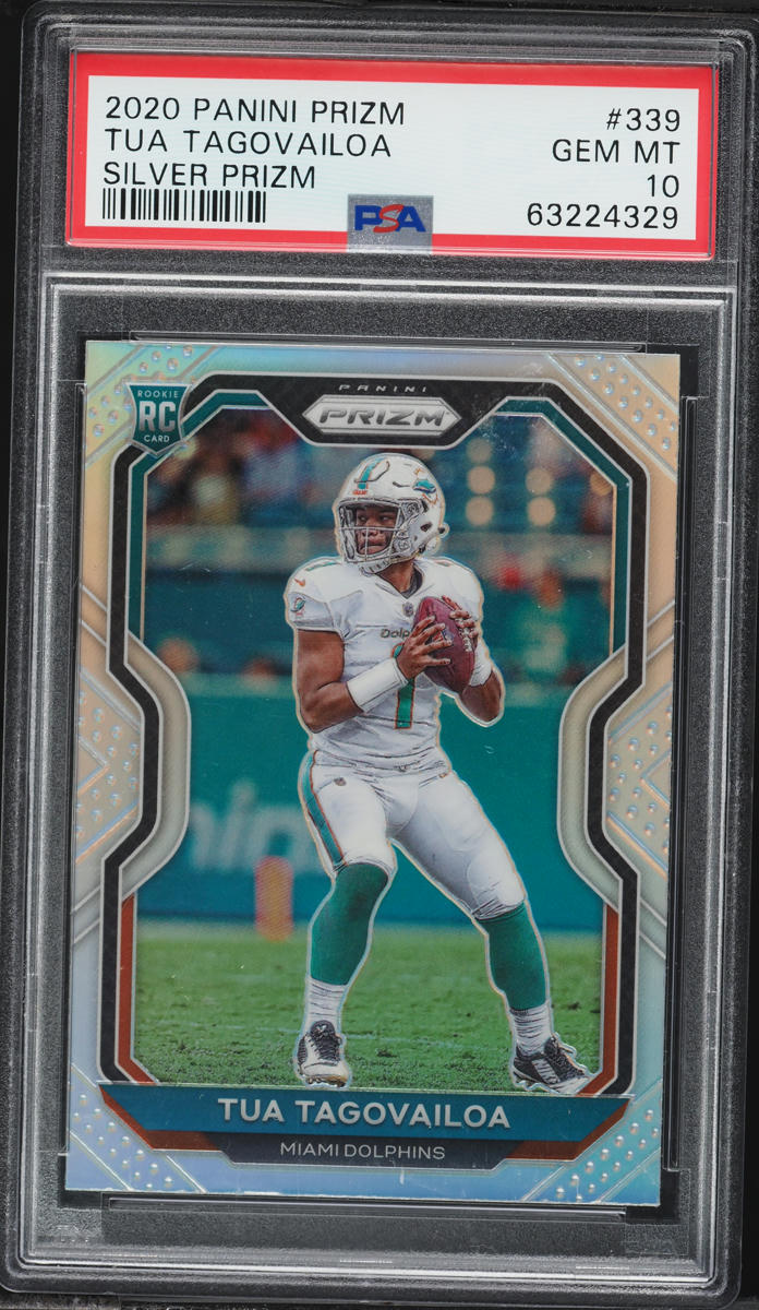2020 Panini Prizm Silver Tua Tagovailoa ROOKIE #339 PSA 10 GEM MINT