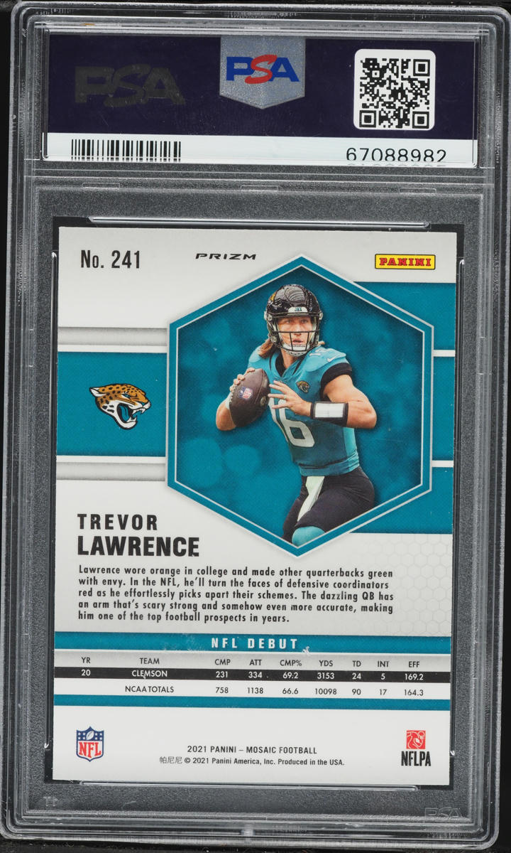2021 Panini Mosaic Silver Trevor Lawrence ROOKIE #241 PSA 9 MINT