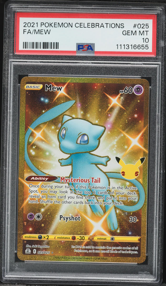 2021 Pokemon Sword & Shield Celebrations Gold Rare Mew #25 PSA 10 GEM MINT