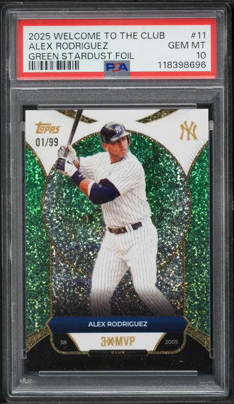 2025 Topps Welcome Club 3X MVP Green Stardust Foil Alex Rodriguez