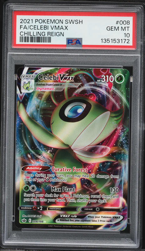 2021 Pokemon Sword & Shield Chilling Reign Alt Art Celebi VMAX #8