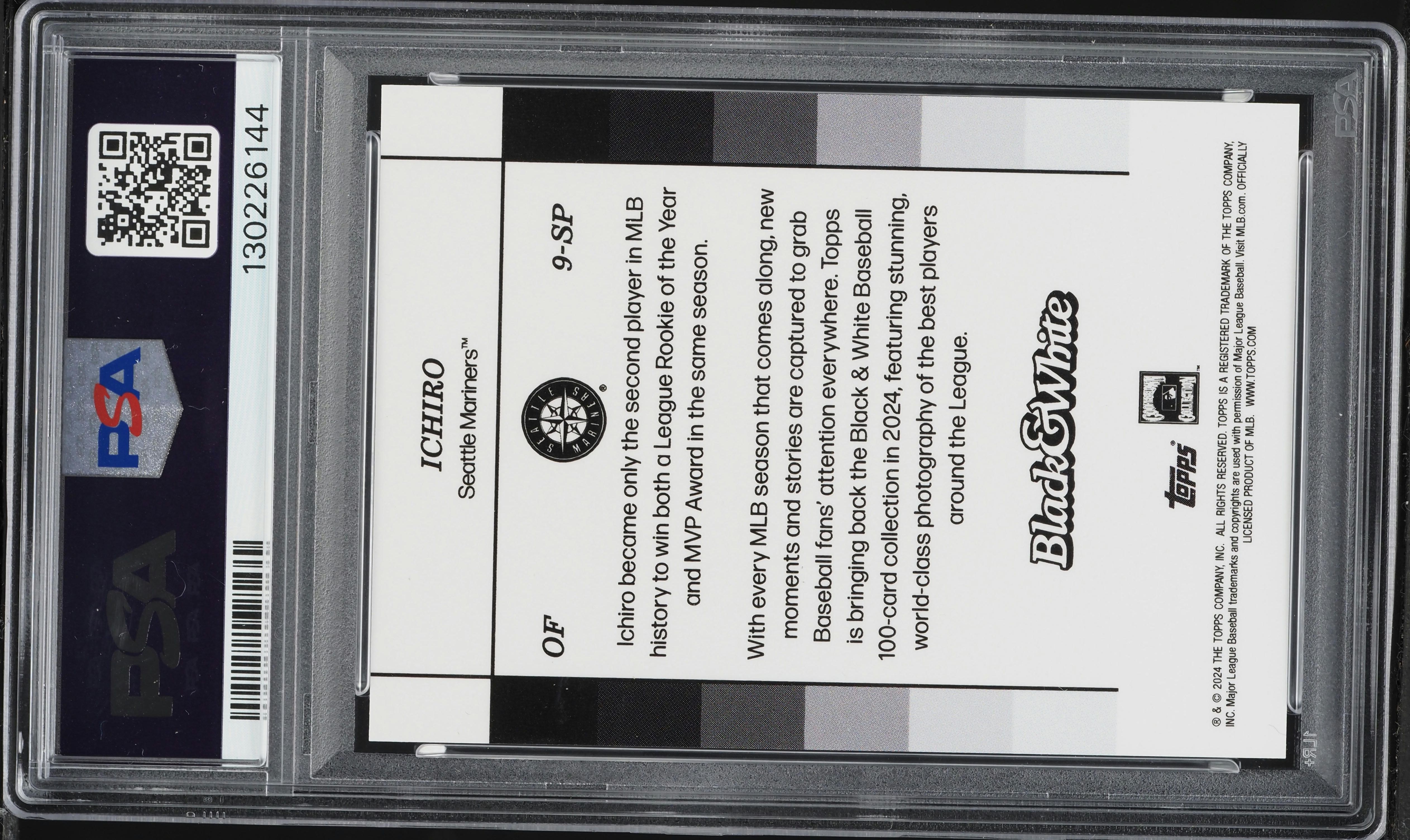 2024 Topps Black & White Variation Ichiro SP #9SP PSA 10 GEM MINT