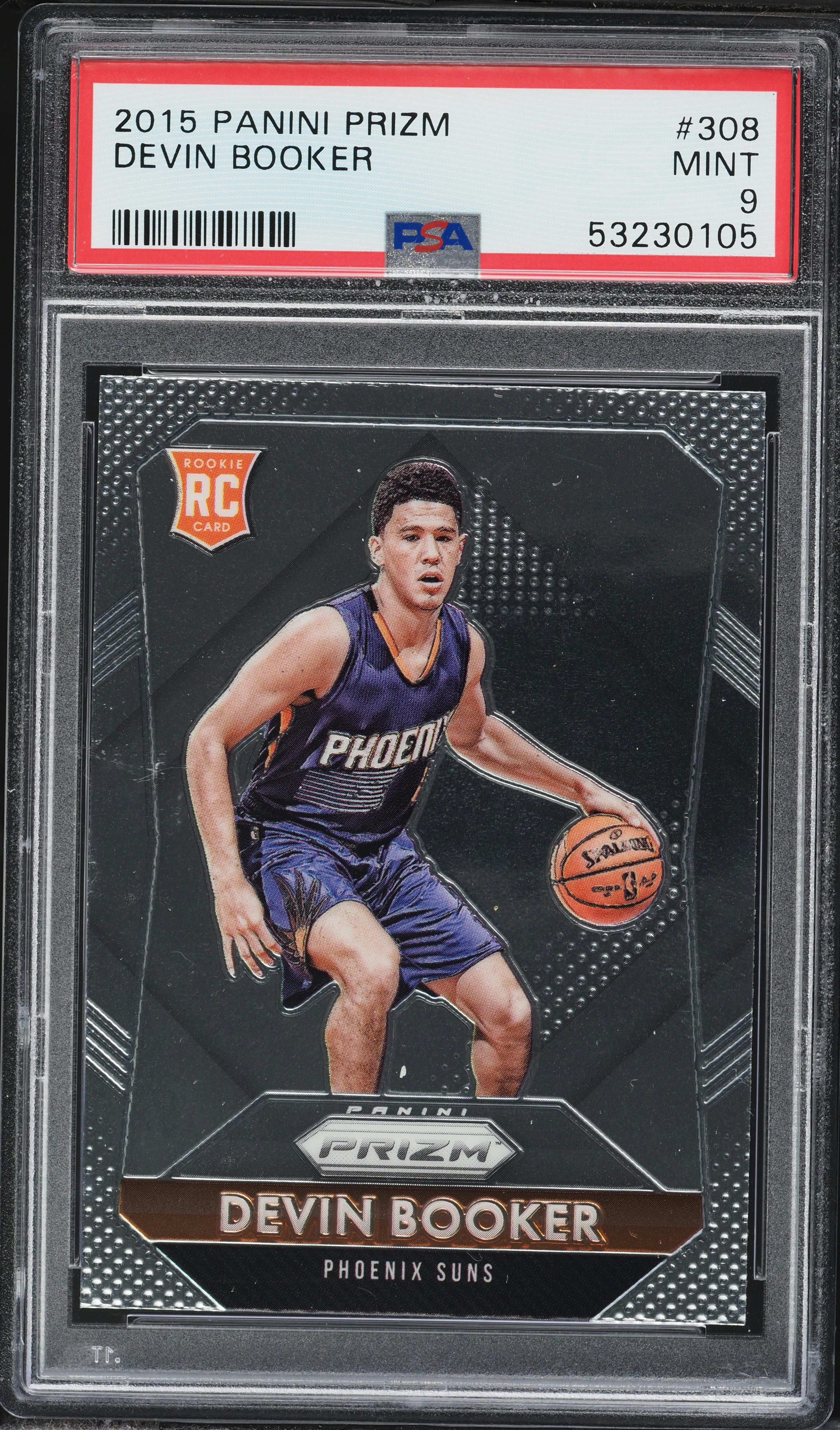 2015 Panini Prizm Devin Booker ROOKIE #308 PSA 9 MINT on Fanatics