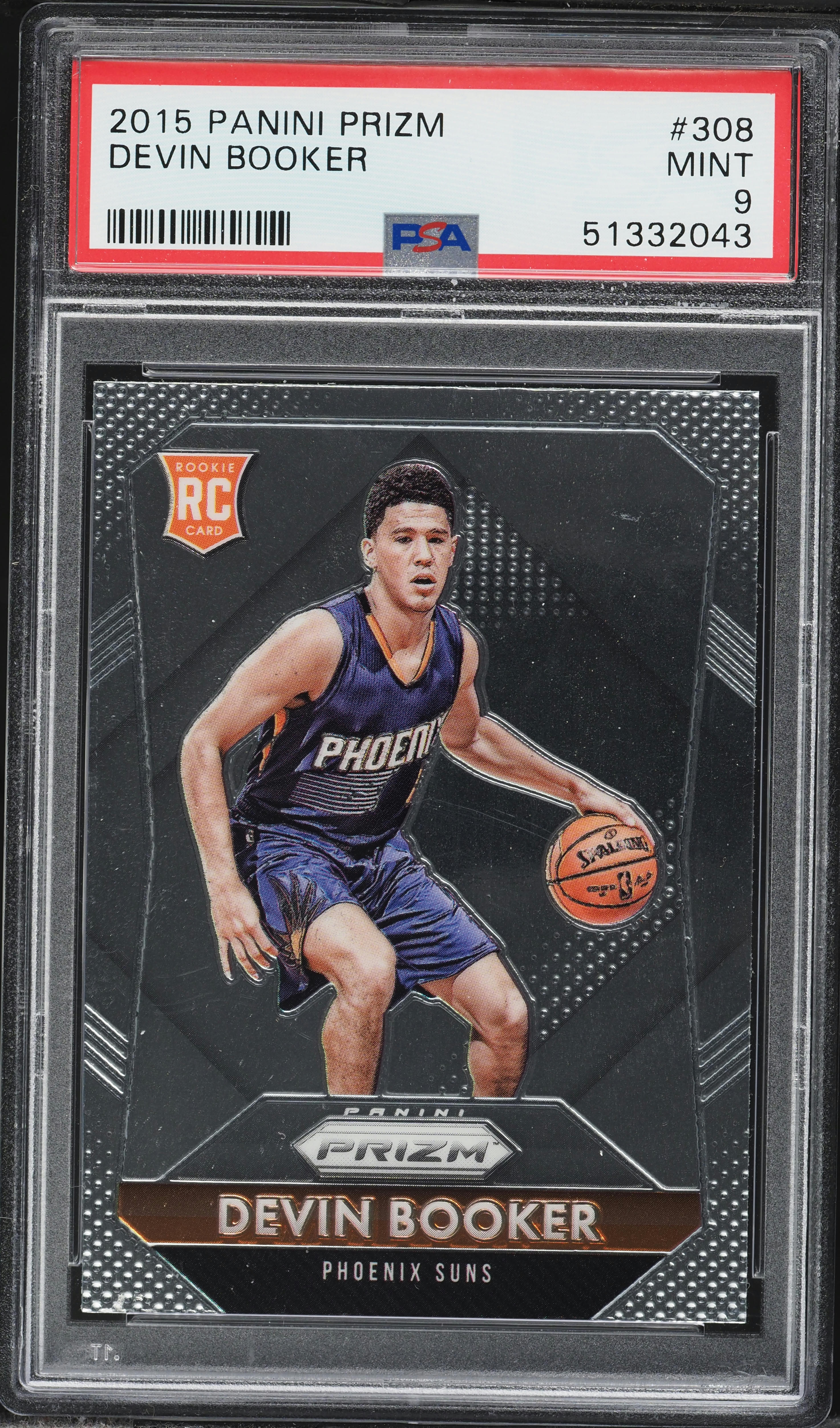 2015 Panini Prizm Devin Booker ROOKIE #308 PSA 9 MINT on Fanatics
