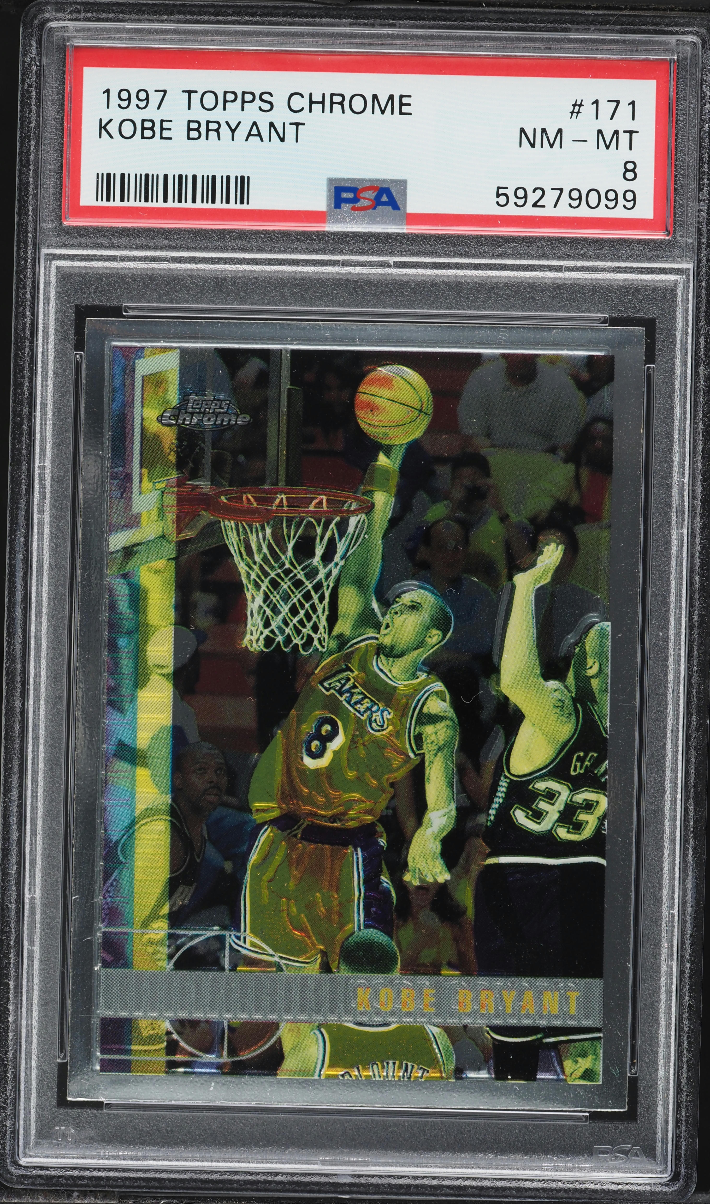 1997 Topps Chrome Kobe Bryant #171 PSA 8 NM-MT on Fanatics Collect