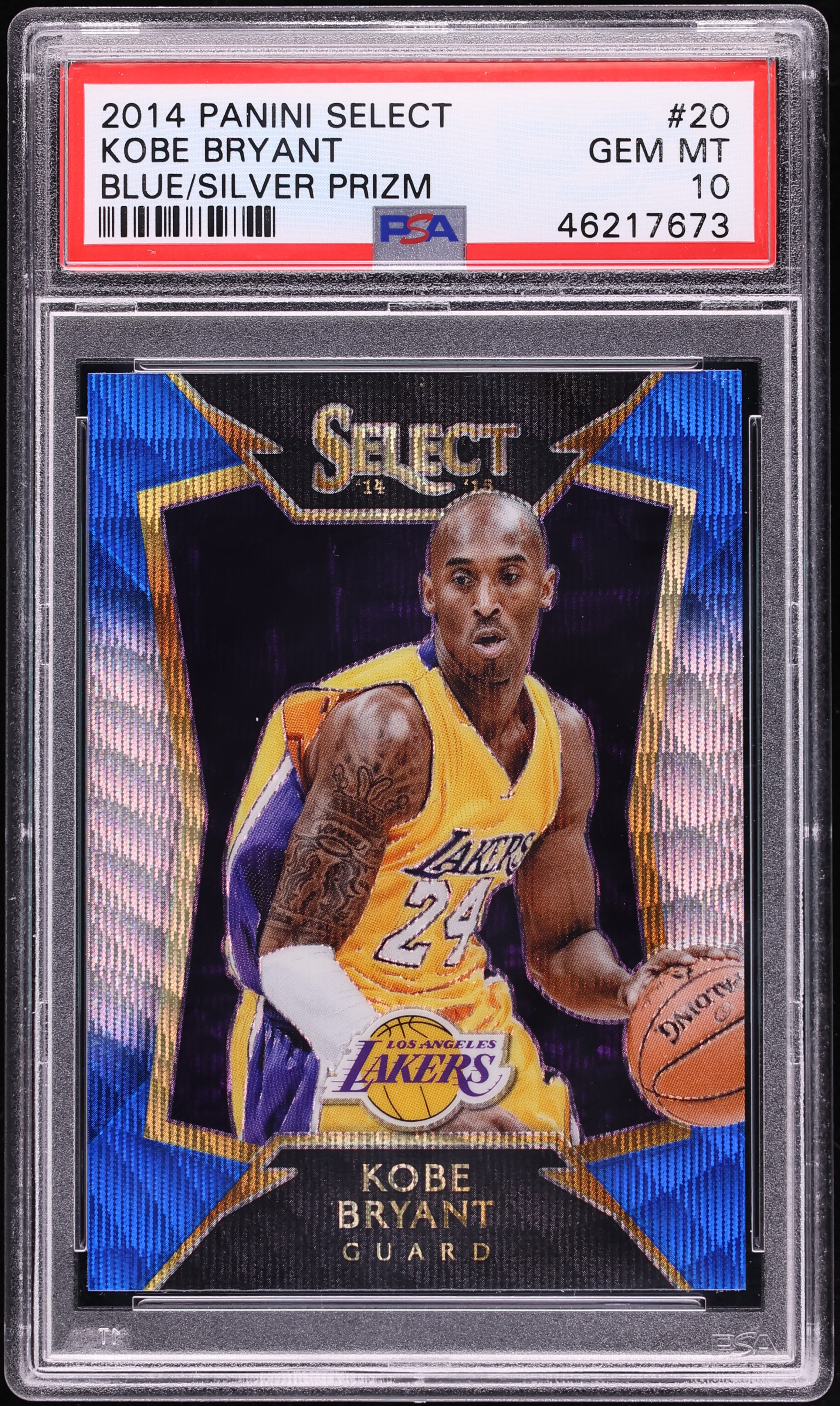 その他 Kobe Bryant 2014 Select Blue Silver Prizm Kobe Bryant #20 PSA 10 GEM MINT on