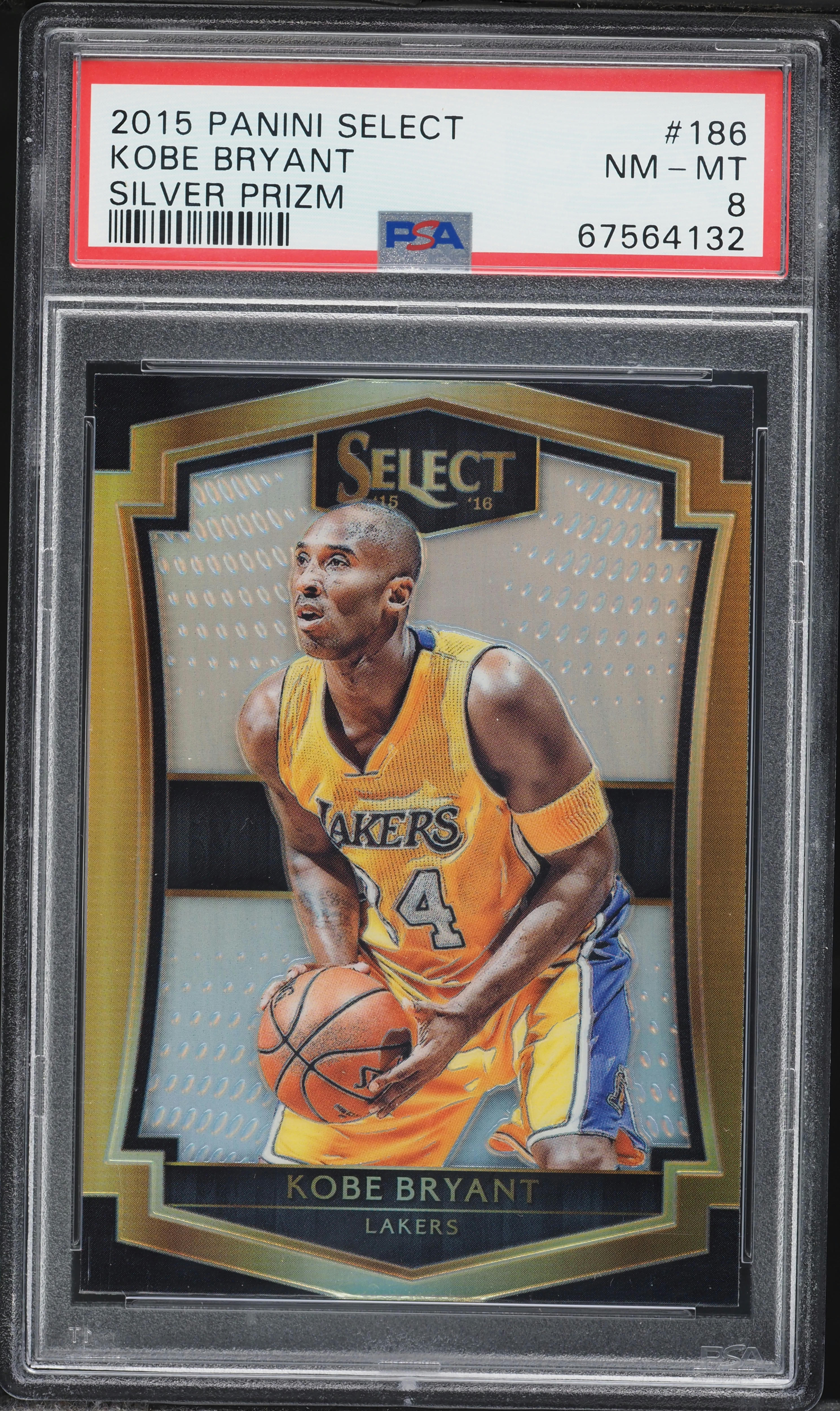 2015 Select Silver Prizm Kobe Bryant #186 PSA 8 NM-MT on Fanatics 
