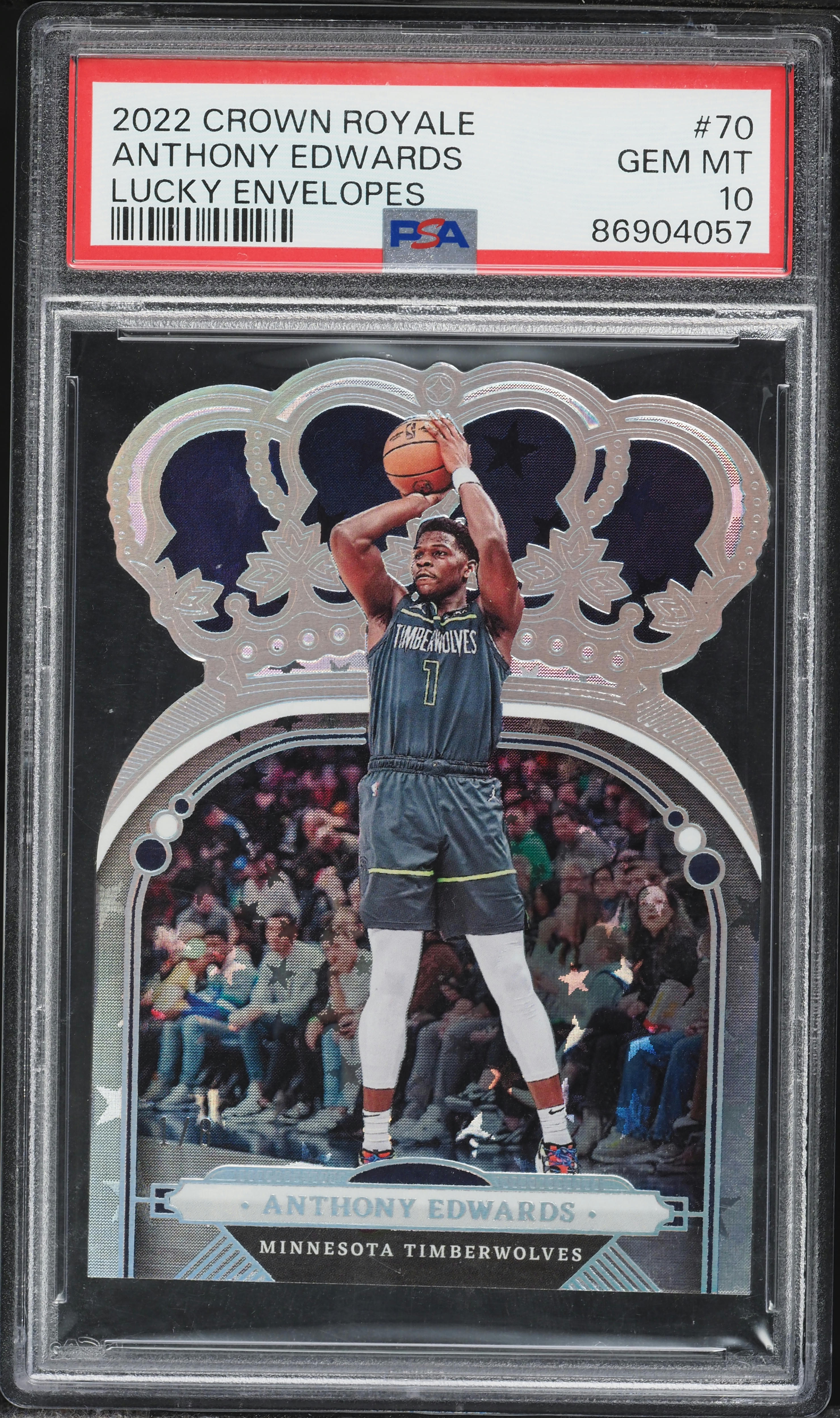2022 Crown Royale Lucky Envelopes Anthony Edwards 1/8 #70 PSA 10
