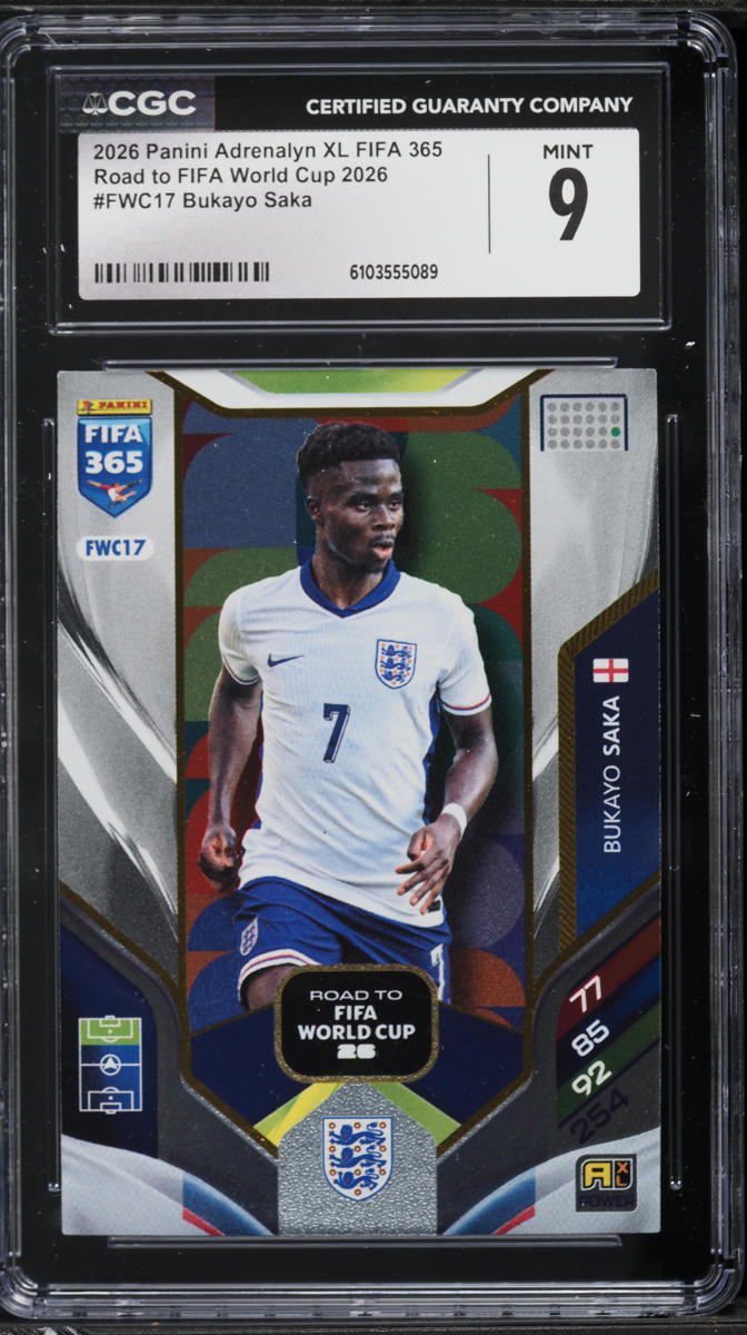 2026 Panini Adrenalyn XL FIFA 365 Road To FIFA World Cup '26 Bukayo Saka #FWC17 CGC 9 MINT