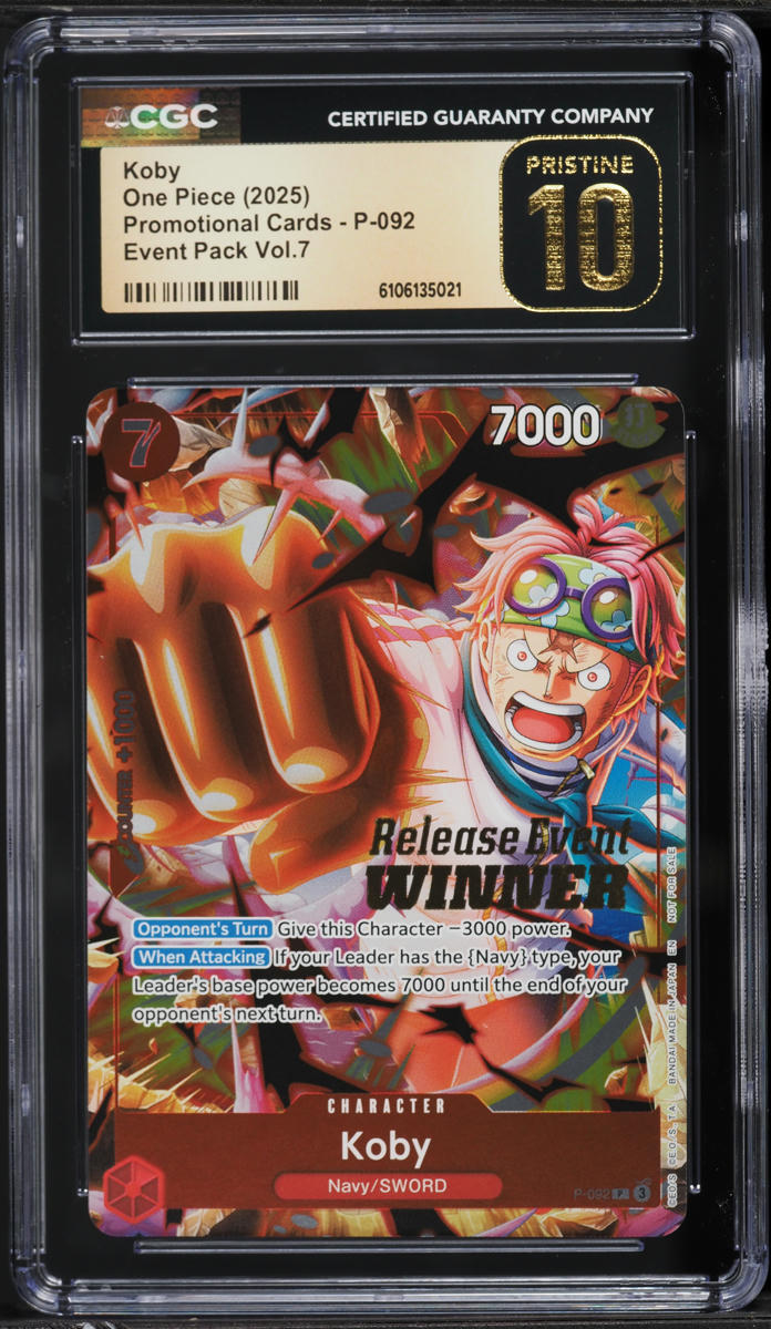 Koby Promo 2025 One Piece Promo Event Pack Vol. 7 Koby #P-092 CGC 10 PRISTINE on ...