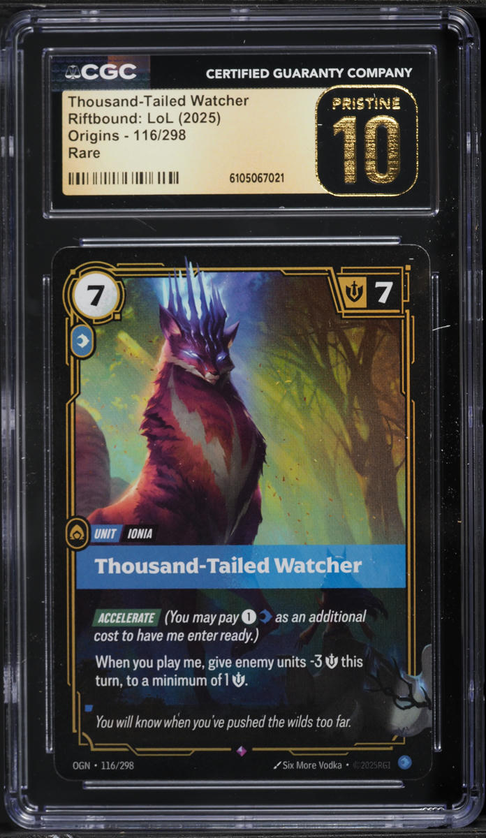2025 Riftbound LoL Origins Thousand-Tailed Watcher #116 CGC 10 PRISTINE