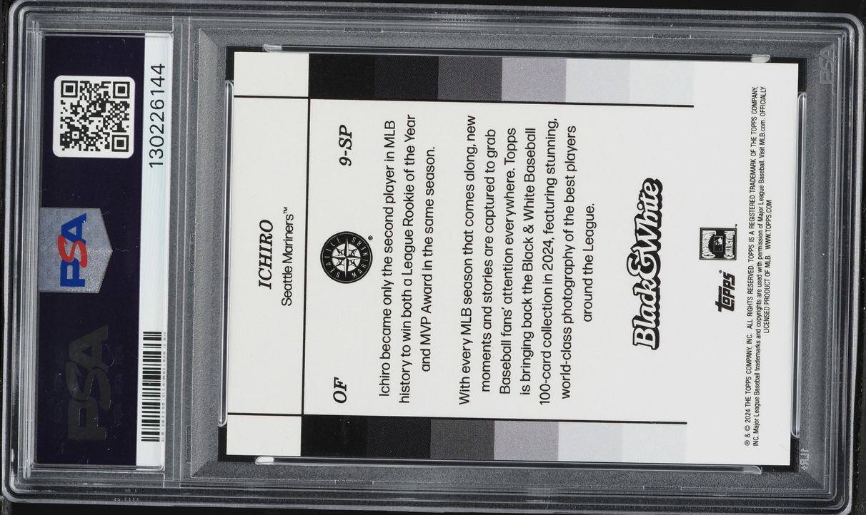 2024 Topps Black & White Variation Ichiro SP #9SP PSA 10 GEM MINT