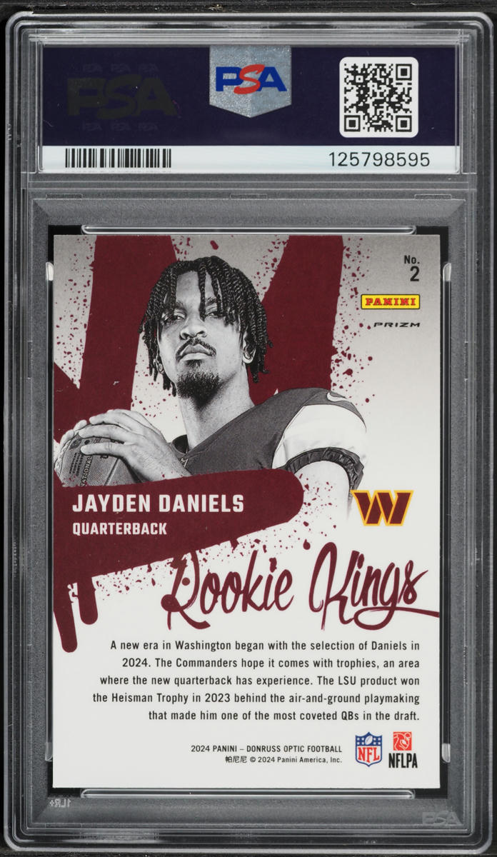 2024 Donruss Optic Kings Prizm Jayden Daniels ROOKIE #2 PSA 10 GEM MINT