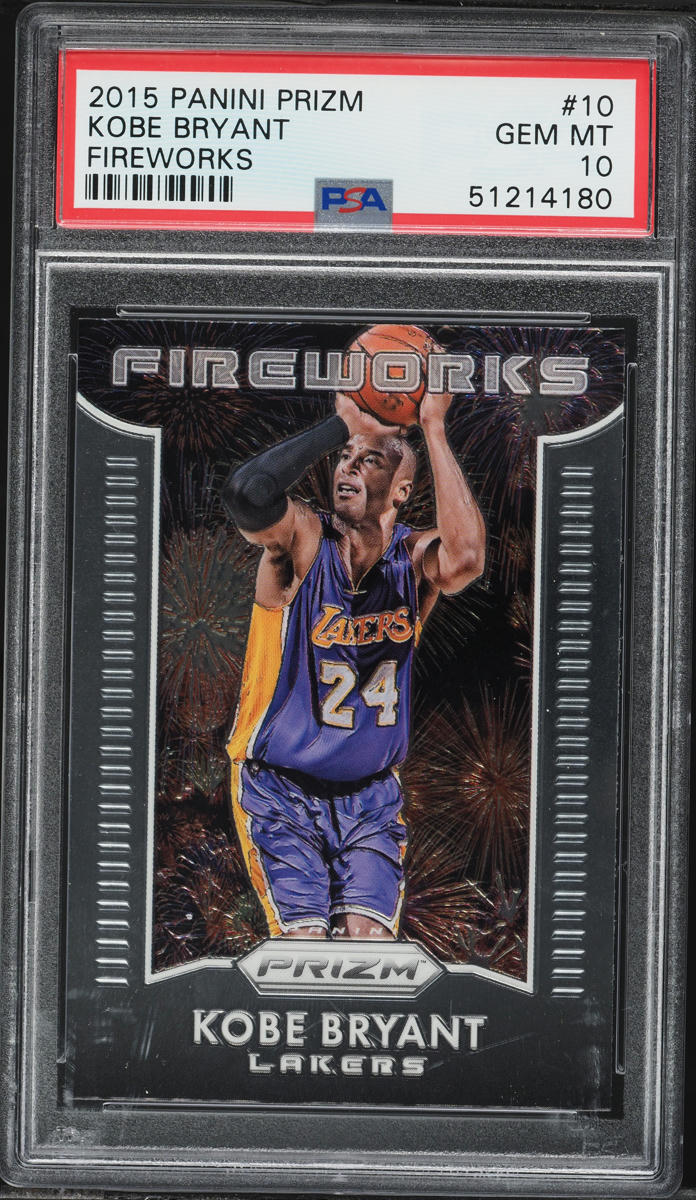 2015 Panini Prizm Fireworks Kobe Bryant #10 PSA 10 GEM MINT on