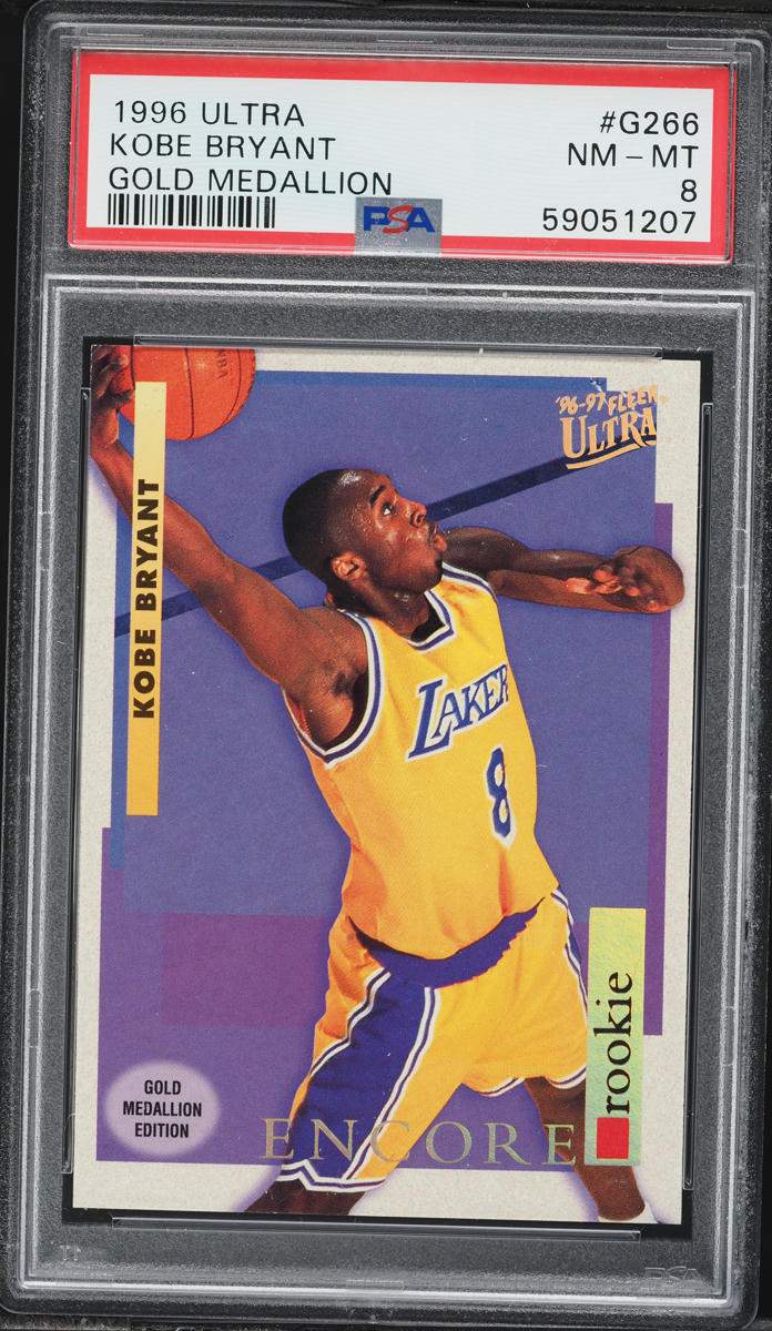 1996 Ultra Gold Medallion Kobe Bryant ROOKIE #G-266 PSA 8 NM-MT on 