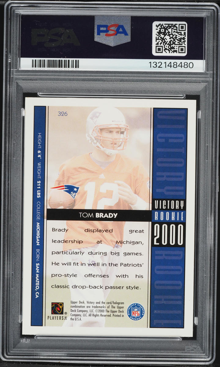 2000 Victory Football Tom Brady ROOKIE #326 PSA 7 NRMT