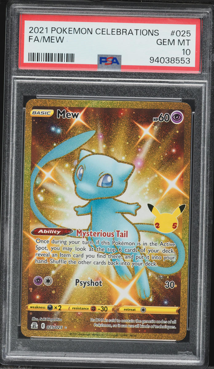 2021 Pokemon Sword & Shield Celebrations Gold Rare Mew #25 PSA 10 GEM MINT