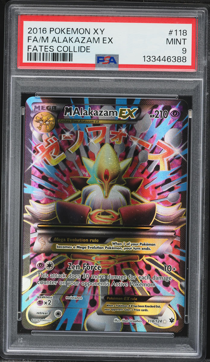 2016 Pokemon XY Fates Collide Full Art M Alakazam EX #118 PSA 9 MINT