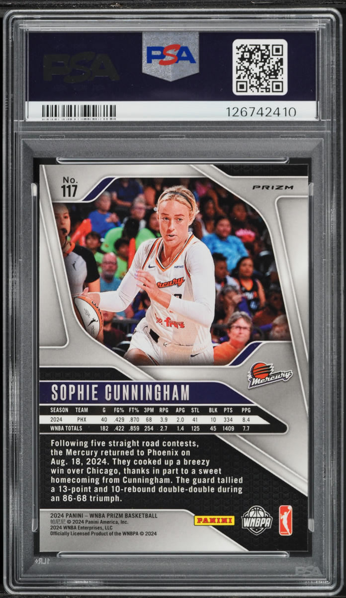 2024 Panini Prizm WNBA Orange Ice Sophie Cunningham #117 PSA 10 GEM MINT