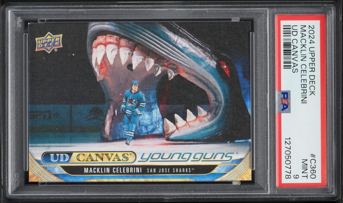 2024 Upper Deck UD Canvas Young Guns Macklin Celebrini ROOKIE #C360 PSA 9 MINT