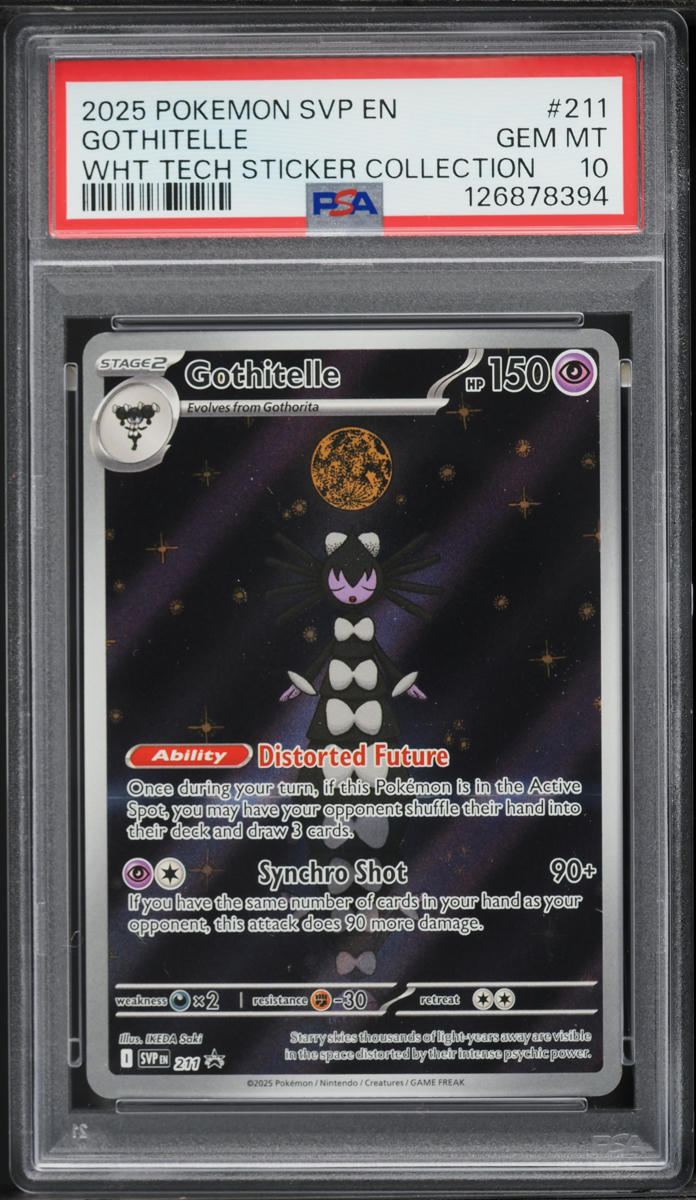 2025 Pokemon SV Promo White Flare Tech Sticker Collection Full Art Gothitelle #211 PSA 10 GEM
