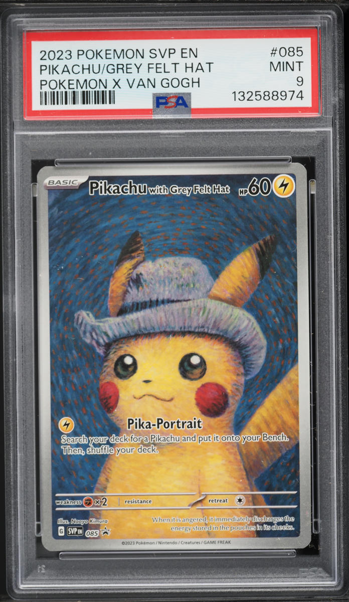 2023 Pokemon SV Promo X Van Gogh Alt Art Pikachu With Grey Felt Hat #85 PSA 9 MINT