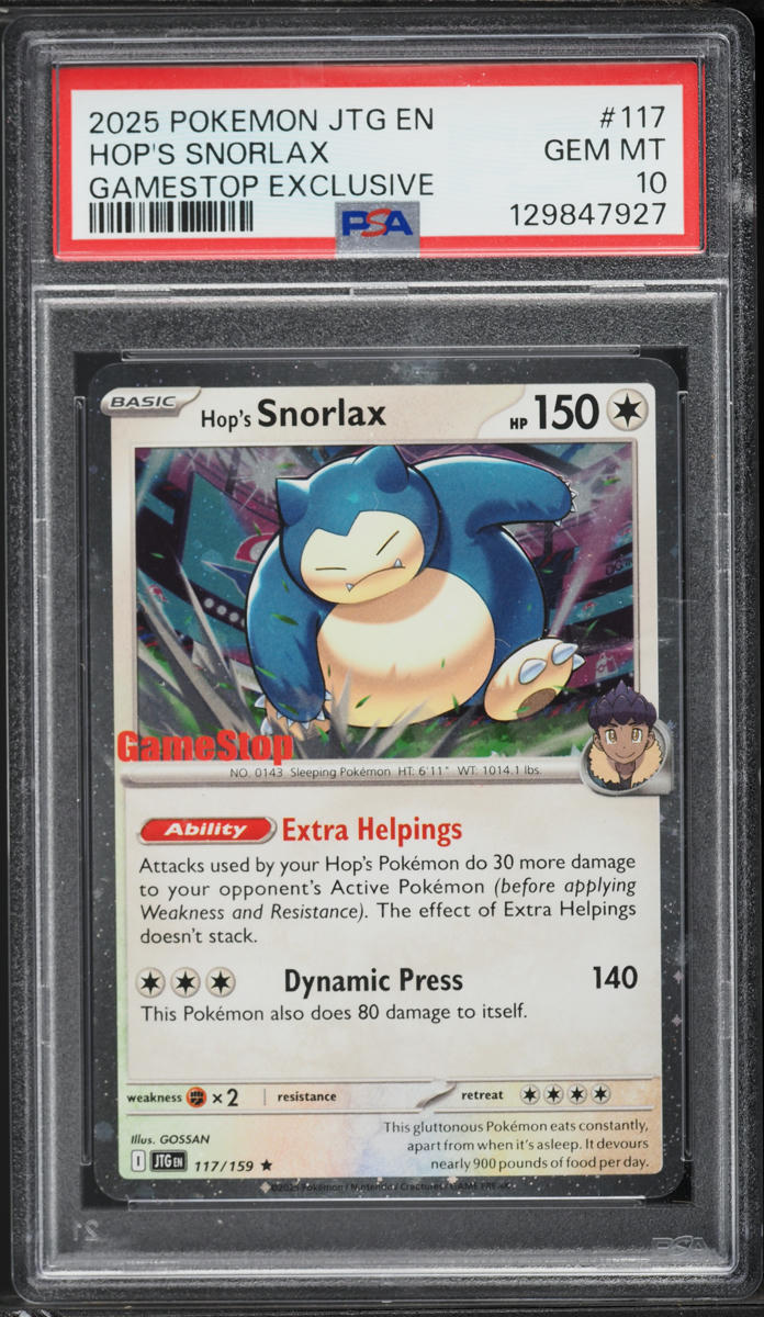 2025 Pokemon SV Journey Together Gamestop Exclusive Hop's Snorlax #117 PSA 10 GEM MINT