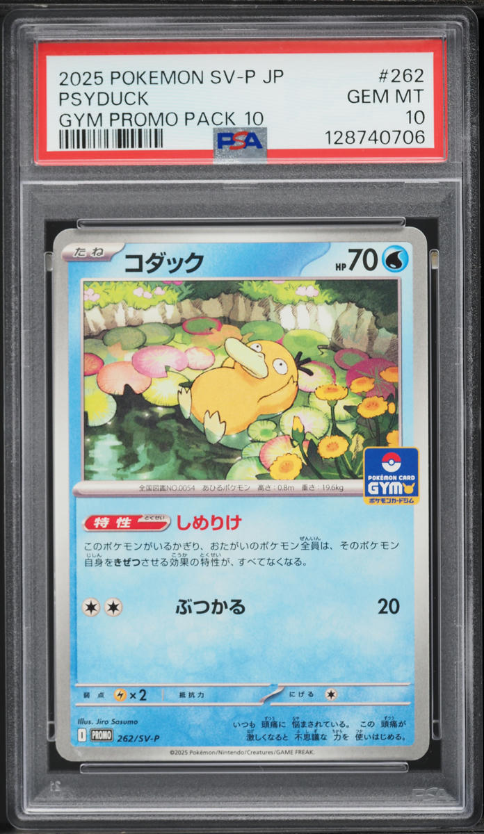 2025 Pokemon Japanese Scarlet & Violet Promo Gym Pack 10 Psyduck #262 PSA 10 GEM MINT