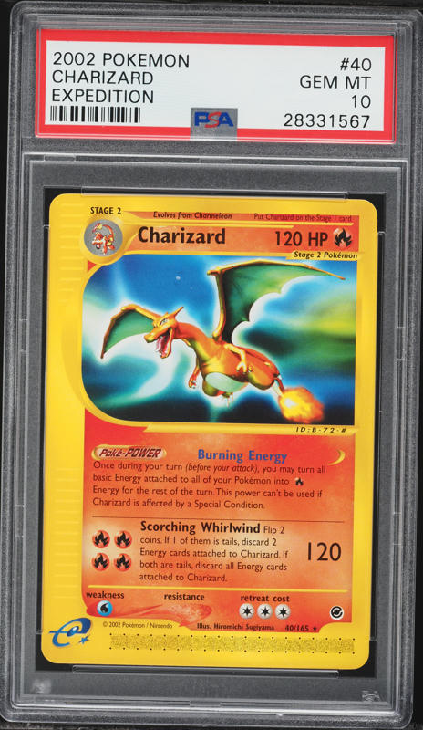 2002 Pokemon Expedition Charizard #40 PSA 10 GEM MINT on Fanatics