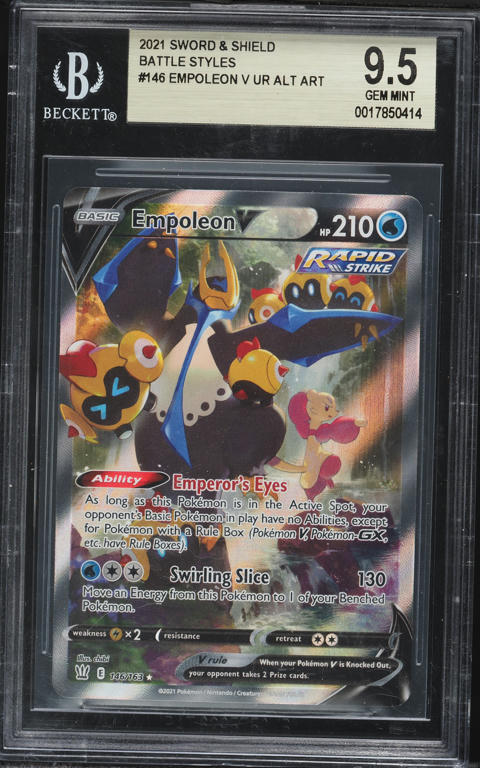 2021 Pokemon Sword & Shield Battle Styles Alt Art Empoleon V #146 BGS 9.5 GEM MINT
