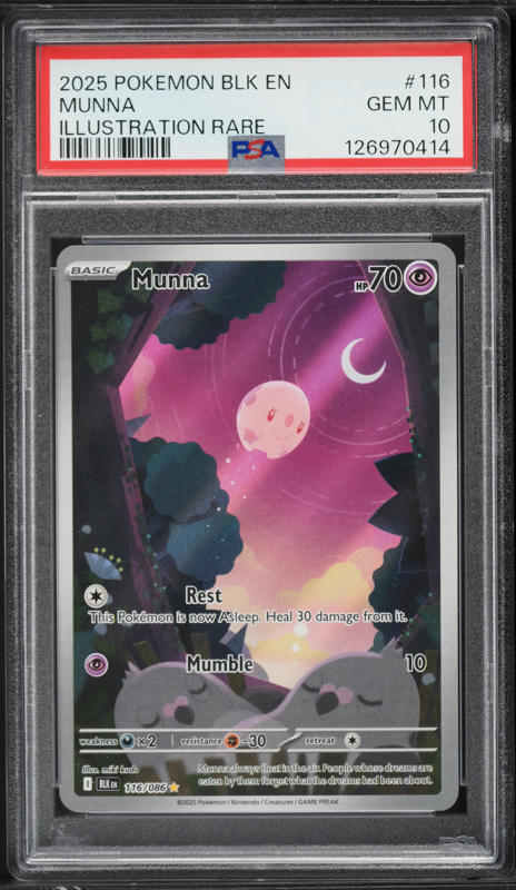 2025 Pokemon Black En-Black Bolt IR Munna #116 PSA 10 GEM MINT