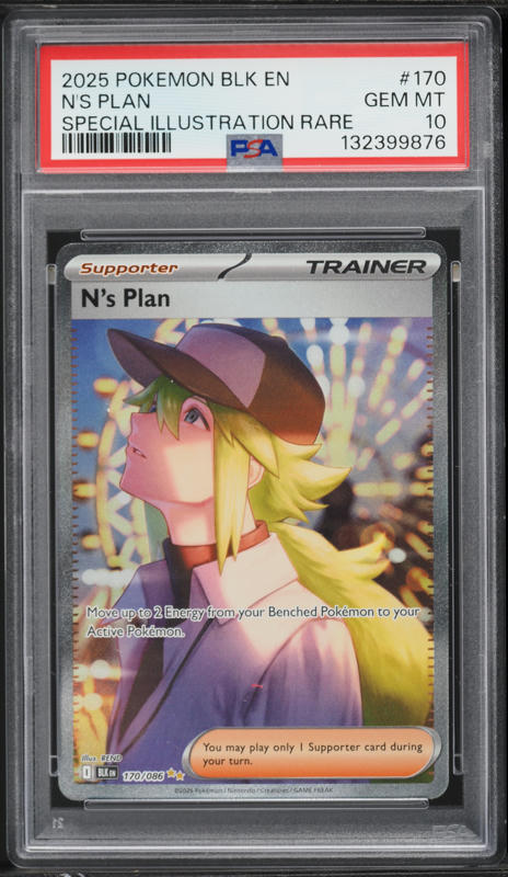 2025 Pokemon Scarlet & Violet Black Bolt SIR N'S Plan #170 PSA 10 GEM MINT
