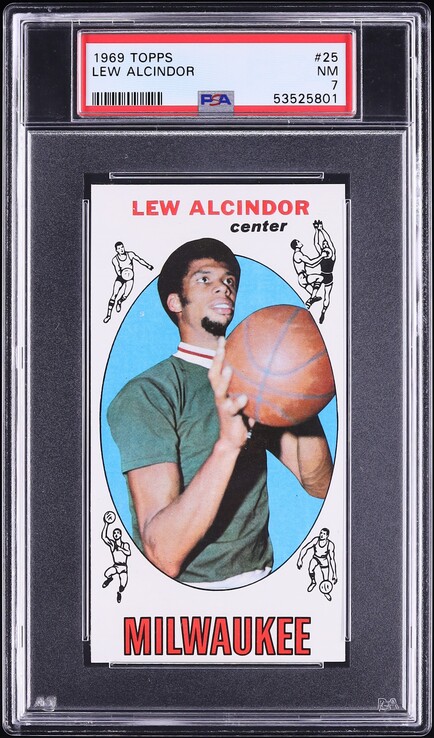 カート 1969 Topps Kareem Abdul-Jabbar (Lew Alcindor) Base #25 PSA 7