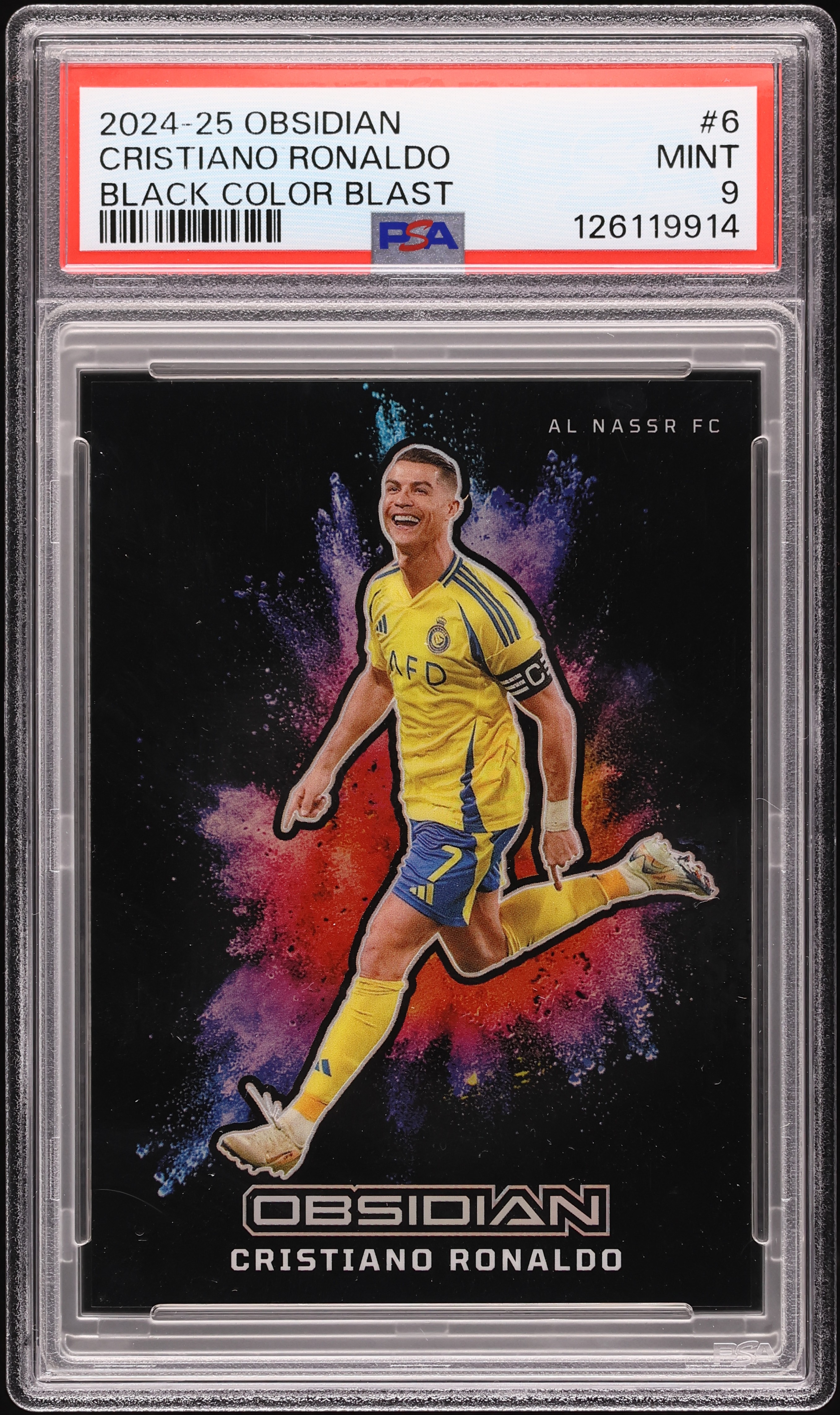 2024 Panini Obsidian Black Colorblast Cristiano Ronaldo #6 PSA 9