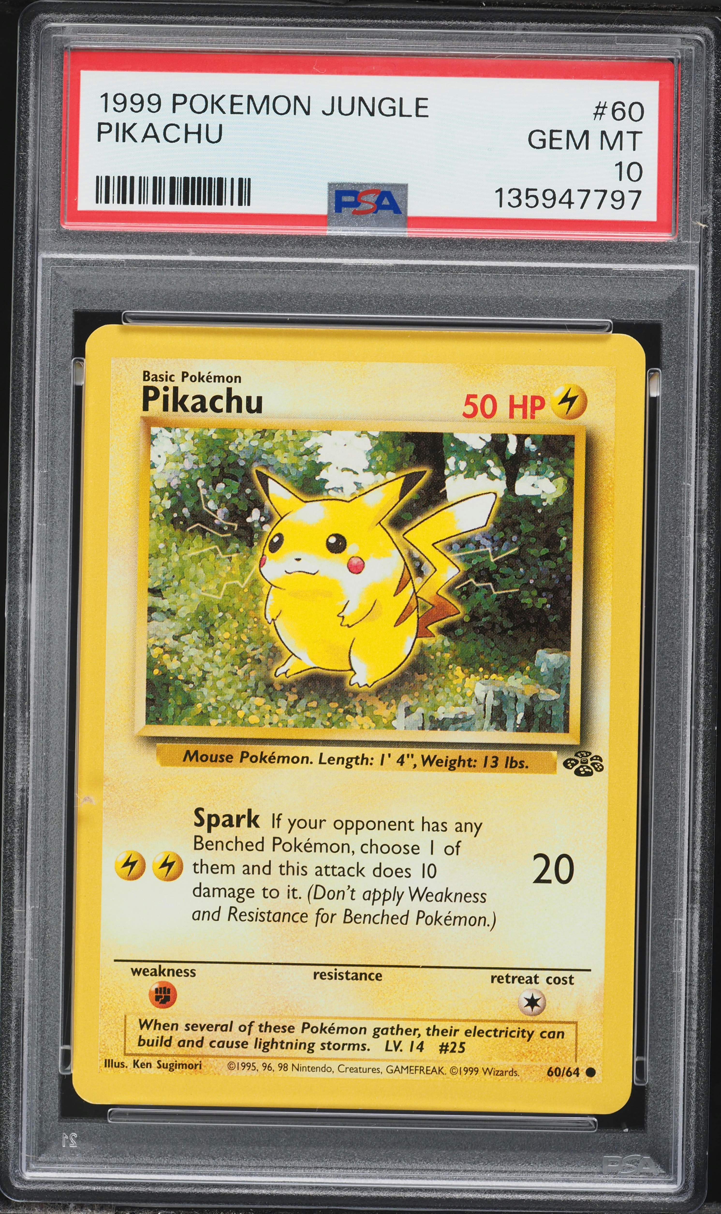 1999 Pokemon Jungle Pikachu #60 PSA 10 GEM MINT on Fanatics Collect