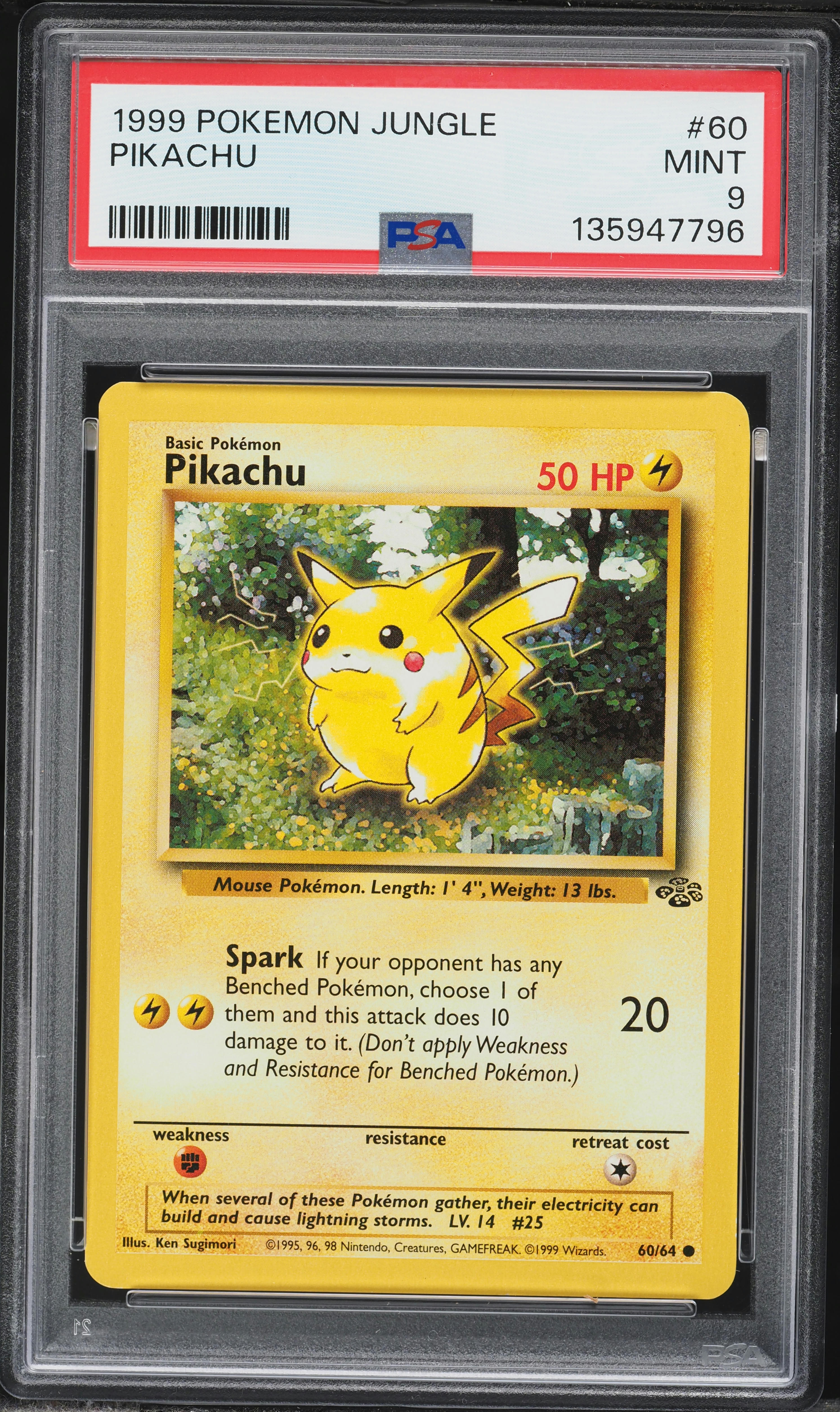 1999 Pokemon Jungle Pikachu #60 PSA 9 MINT on Fanatics Collect