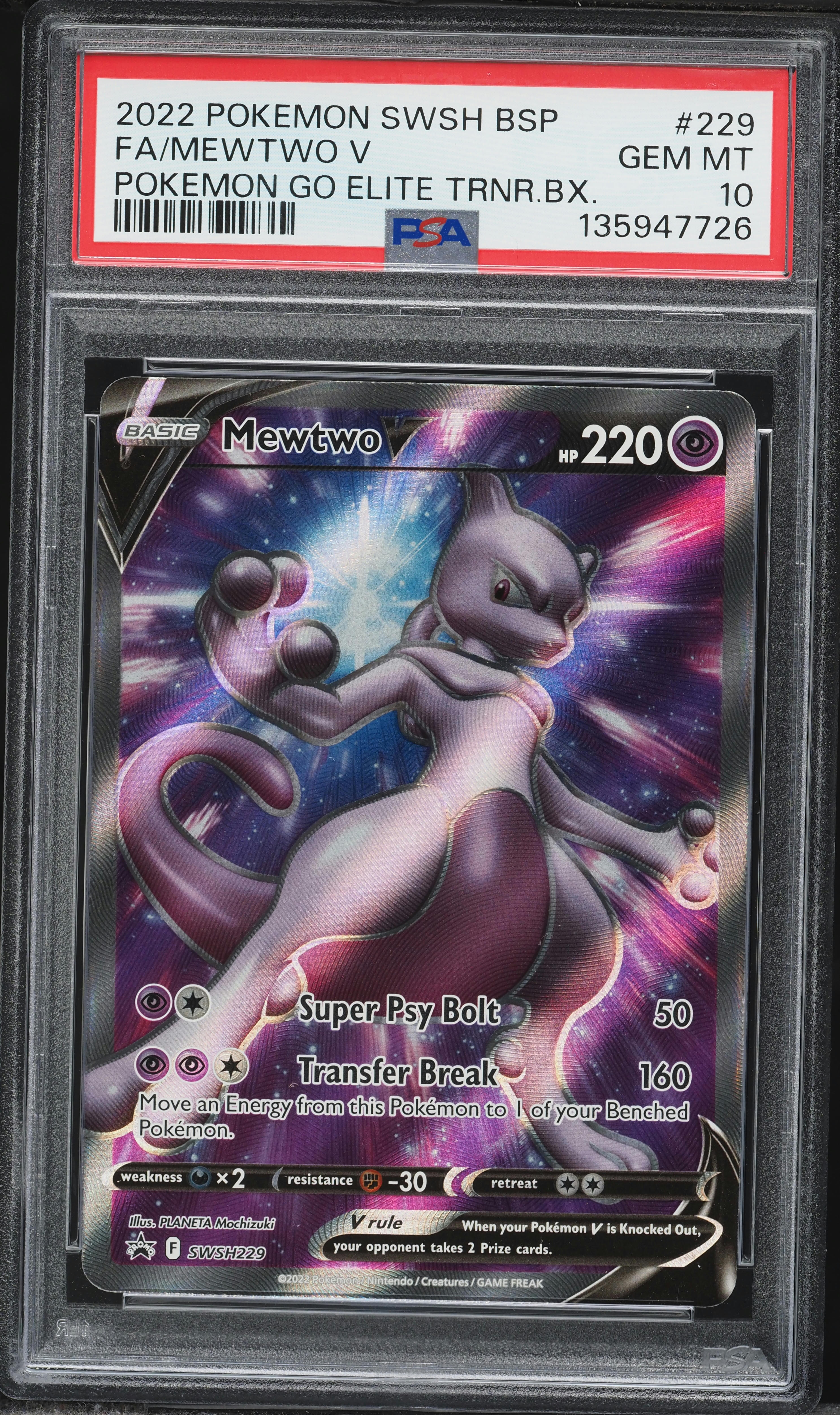 2022 Pokemon Sword & Shield Black Star Promo GO ETB Alt Art Mewtwo