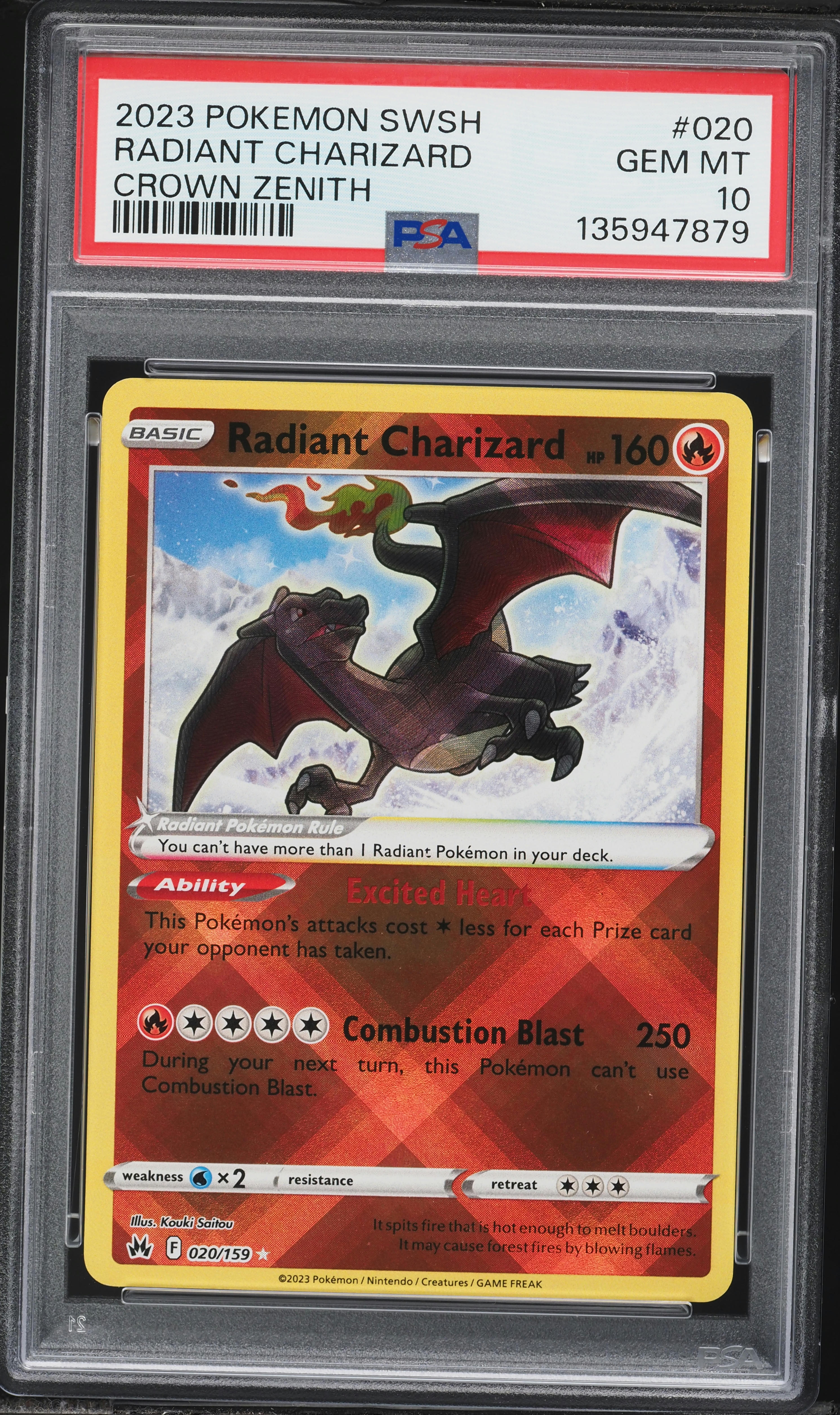 2023 Pokemon Sword & Shield Crown Zenith Holo Radiant Charizard