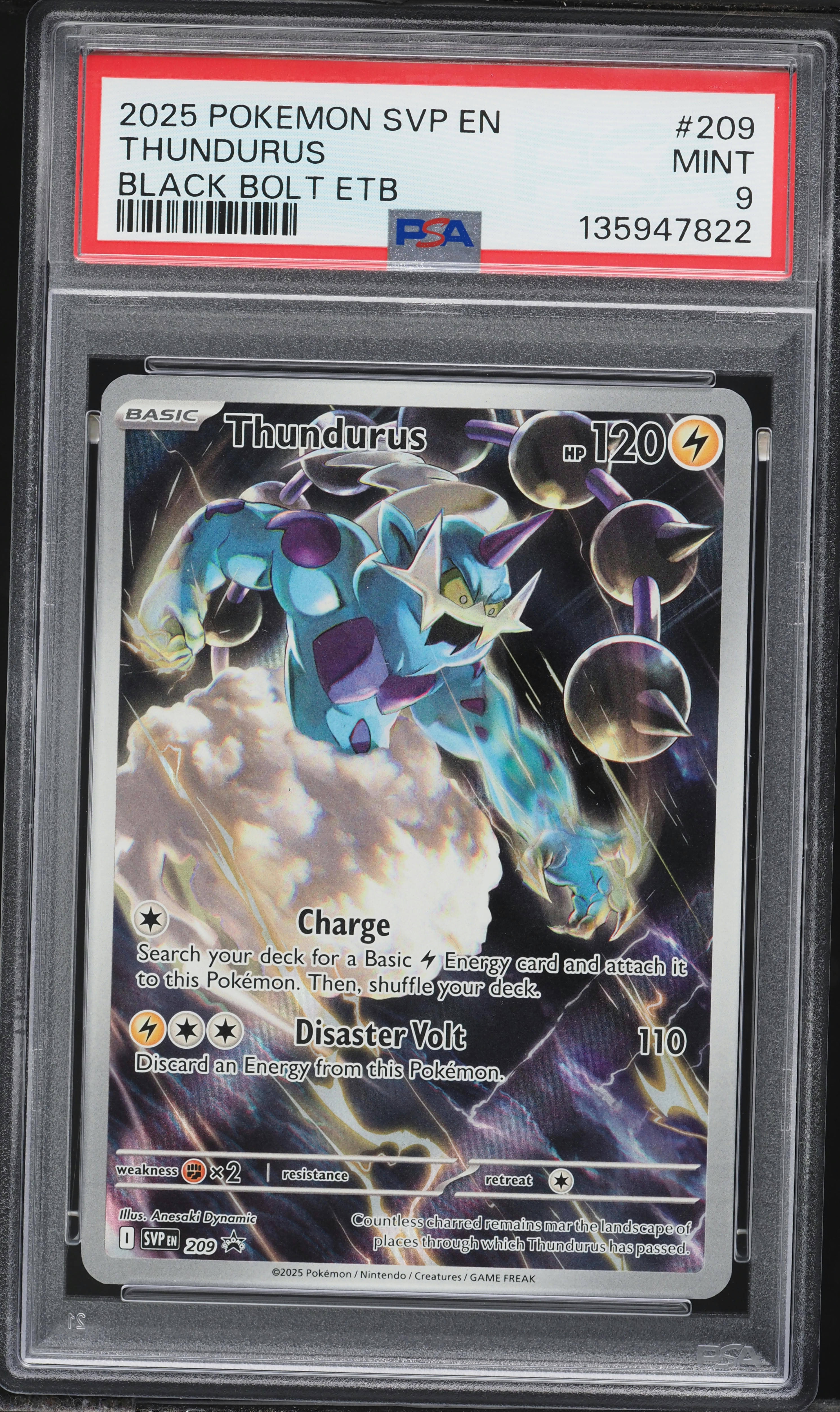 2025 Pokemon Scarlet & Violet Promo Black Bolt ETB Full Art Thundurus #209  PSA 9 MINT on Fanatics Collect