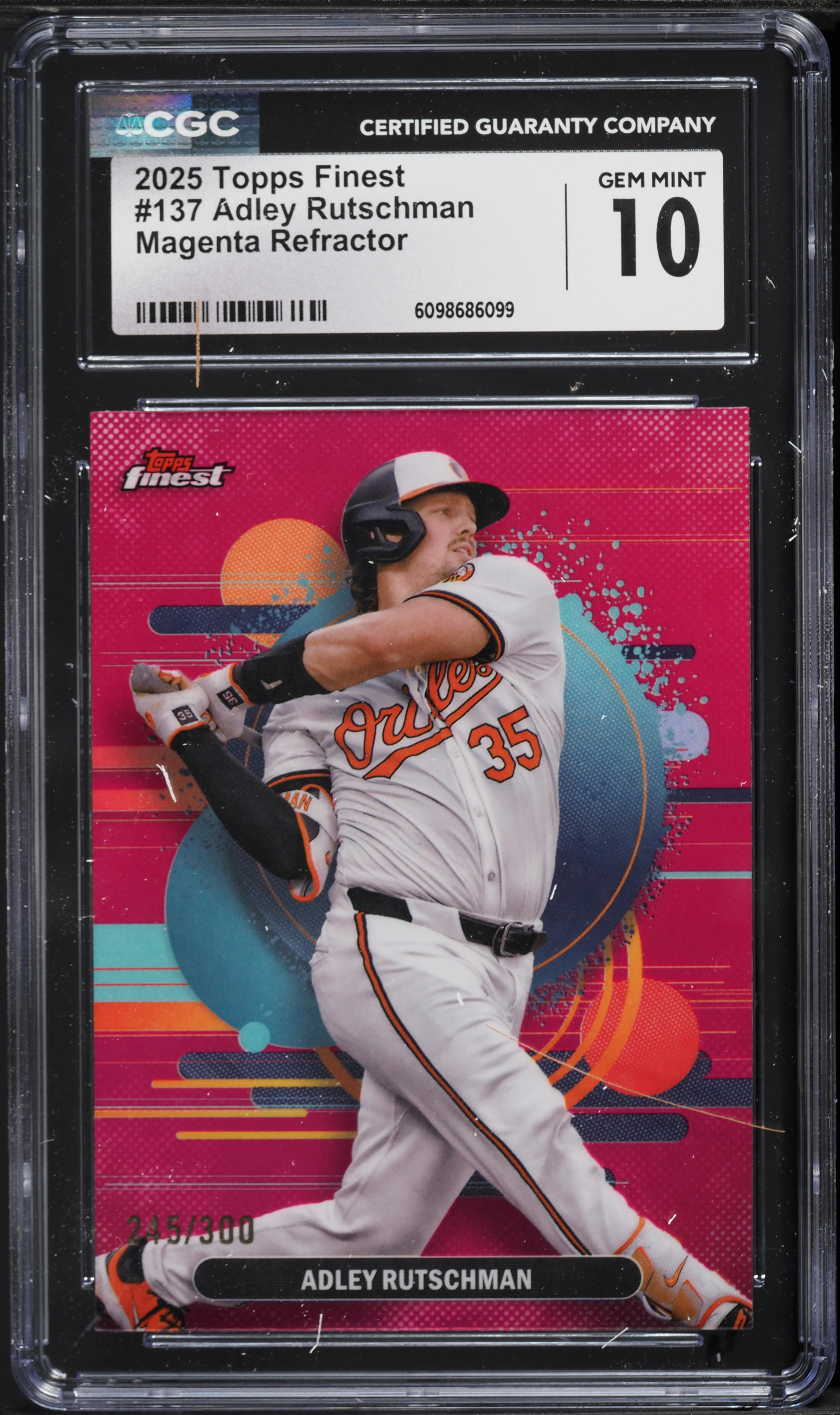 2025 Finest Magenta Refractor Adley Rutschman /300 #137 CGC 10 GEM 