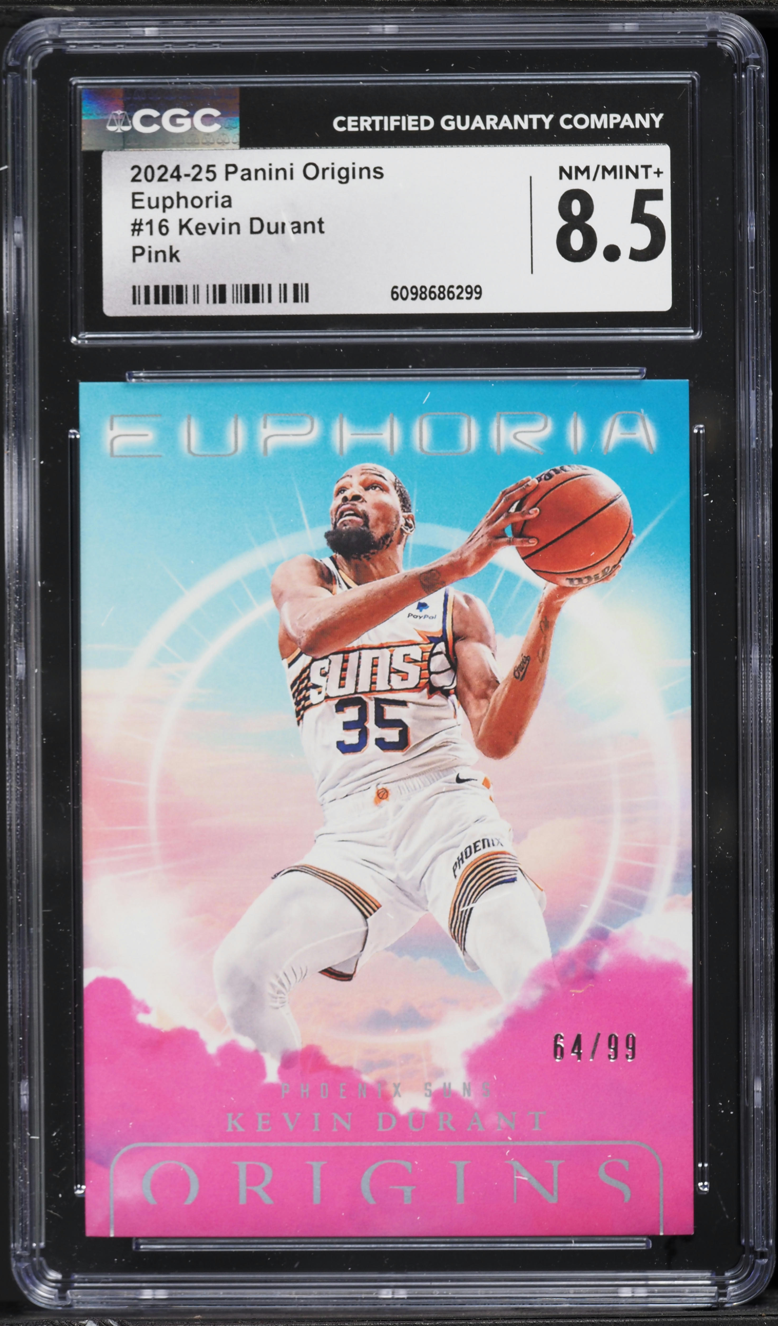 2024 Panini Origins Euphoria Pink Kevin Durant /99 #16 CGC 8.5 NM 