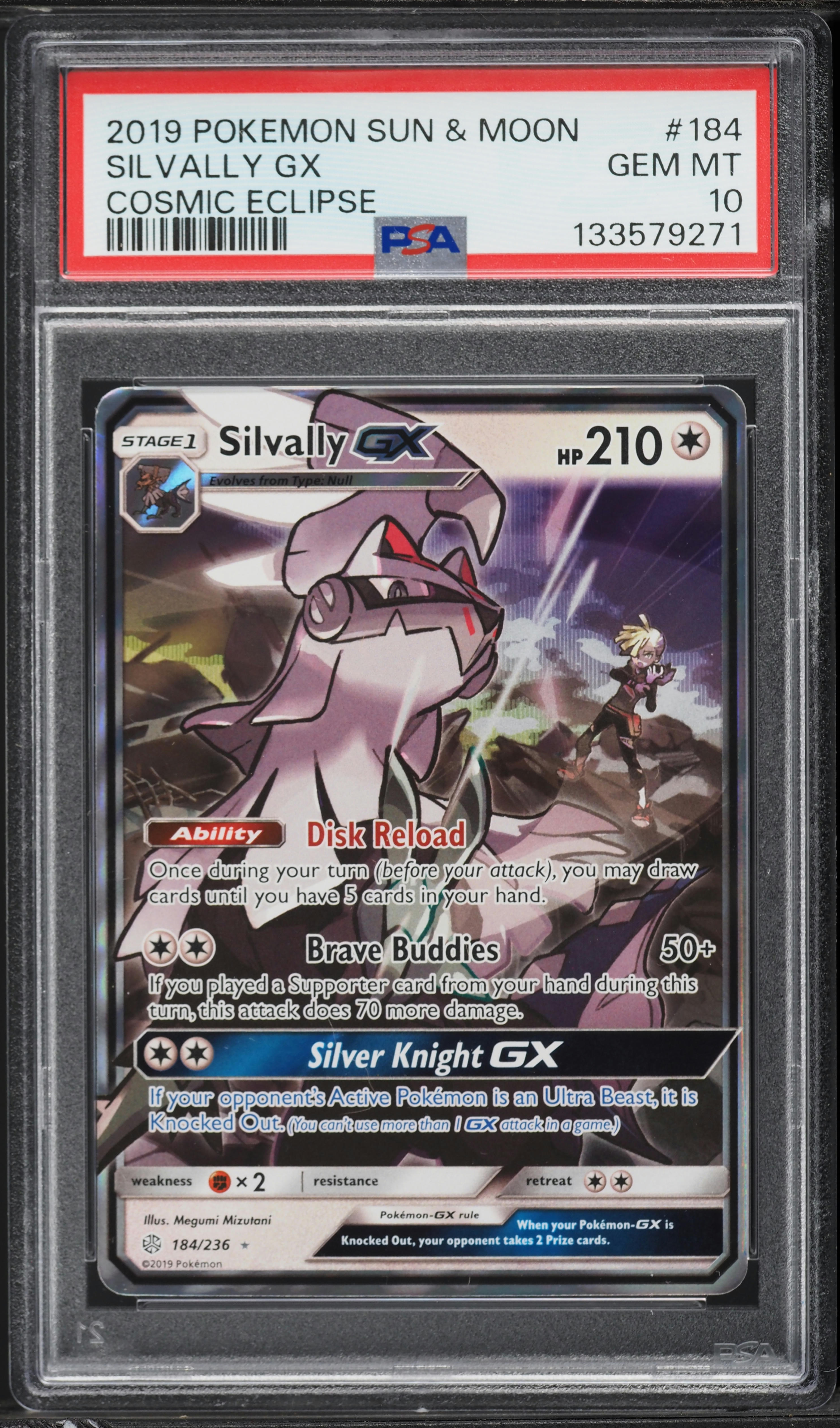 2019 Pokemon Sun & Moon Cosmic Eclipse Full Art Silvally GX #184
