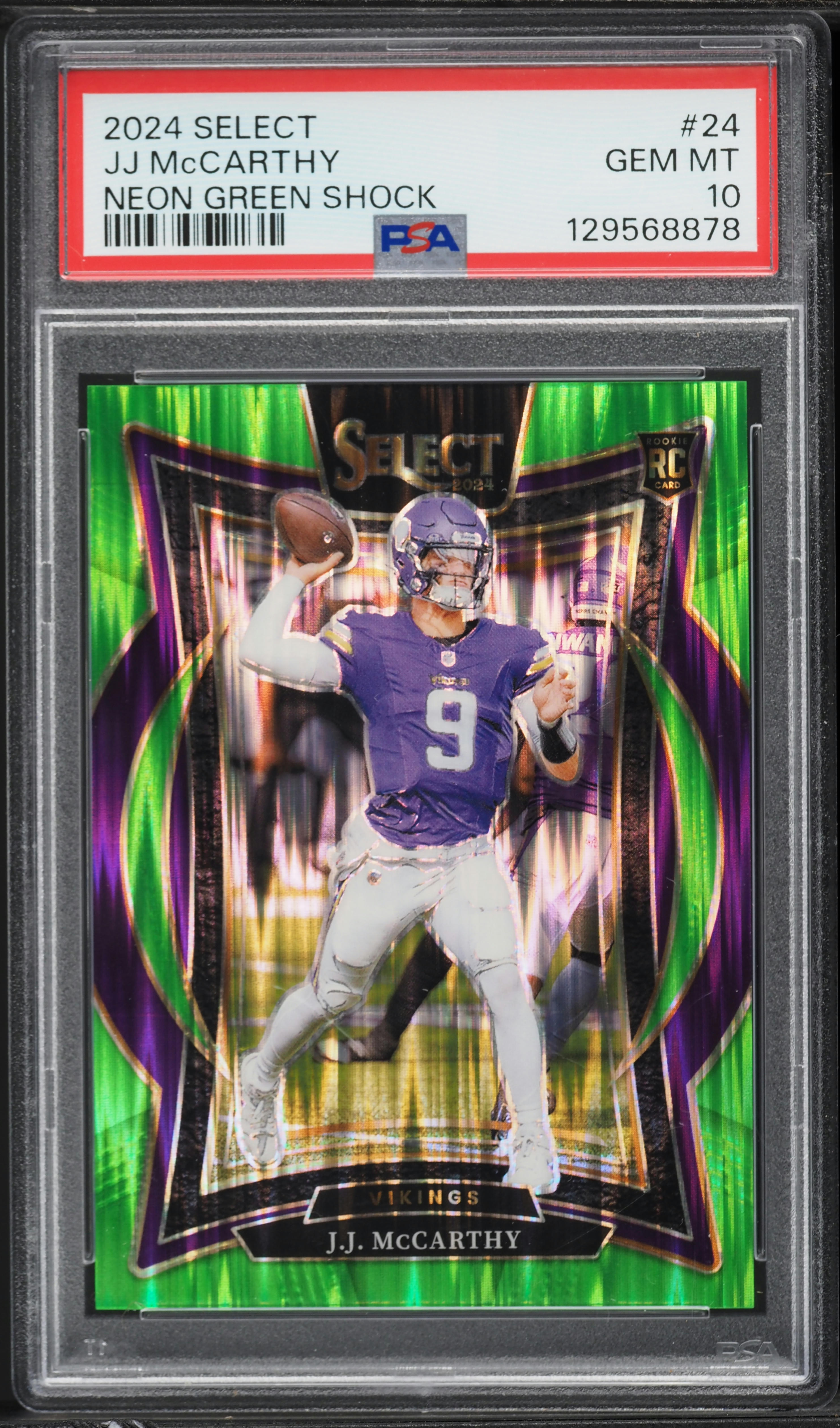 2024 Select Concourse Neon Green Shock JJ McCarthy ROOKIE /599 #24