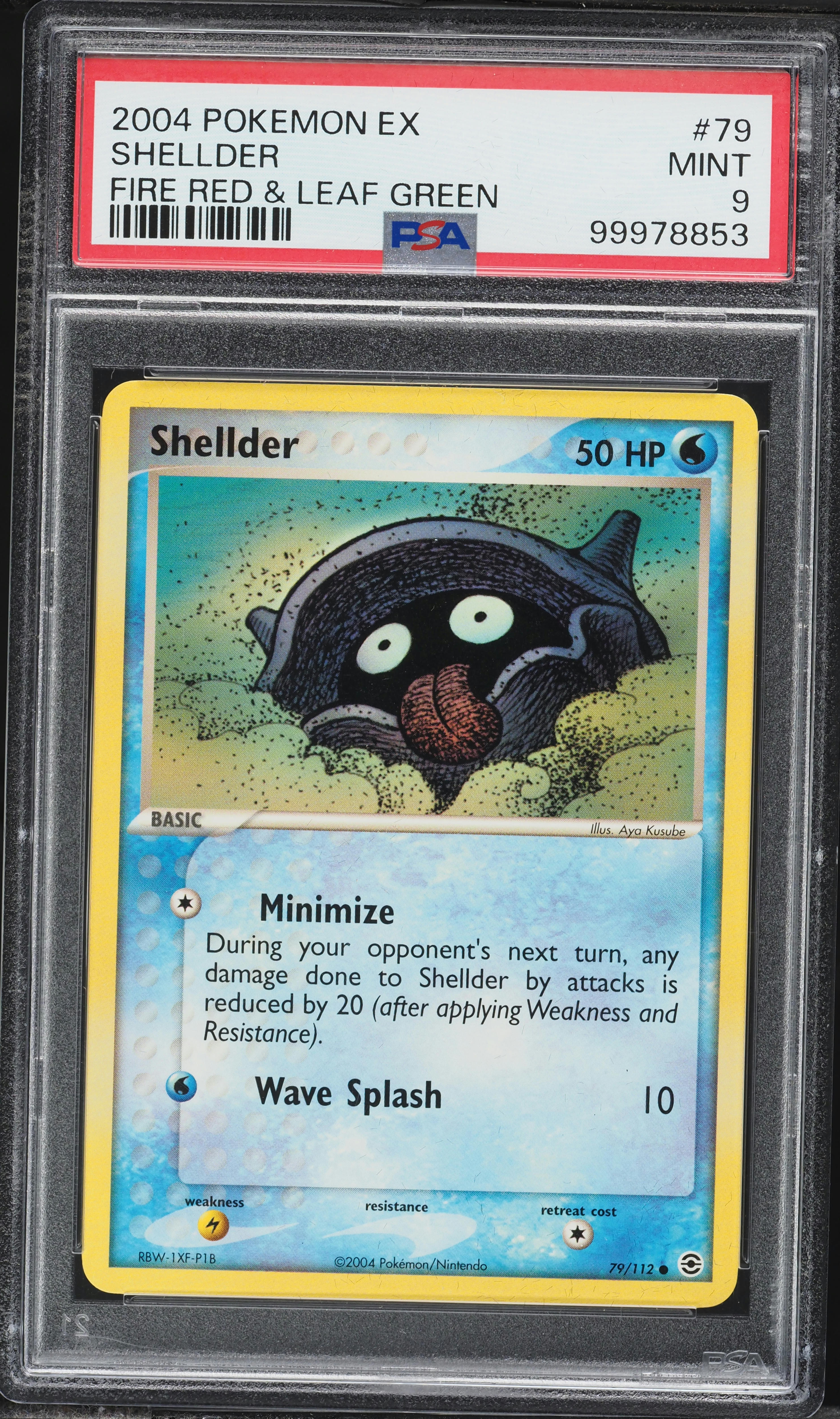 2004 Pokemon EX Fire Red & Leaf Green Shellder #79 PSA 9 MINT on
