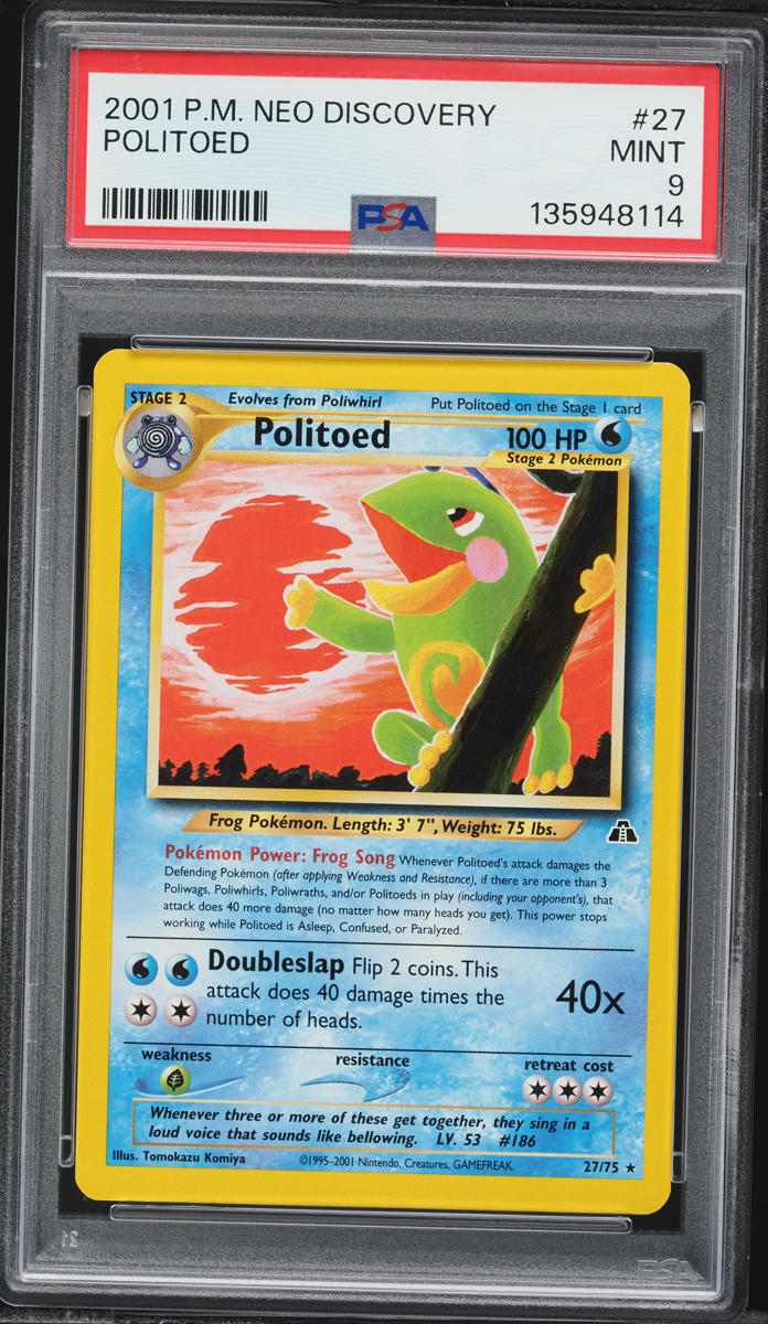 2001 Pokemon Neo Discovery Politoed #27 PSA 9 MINT