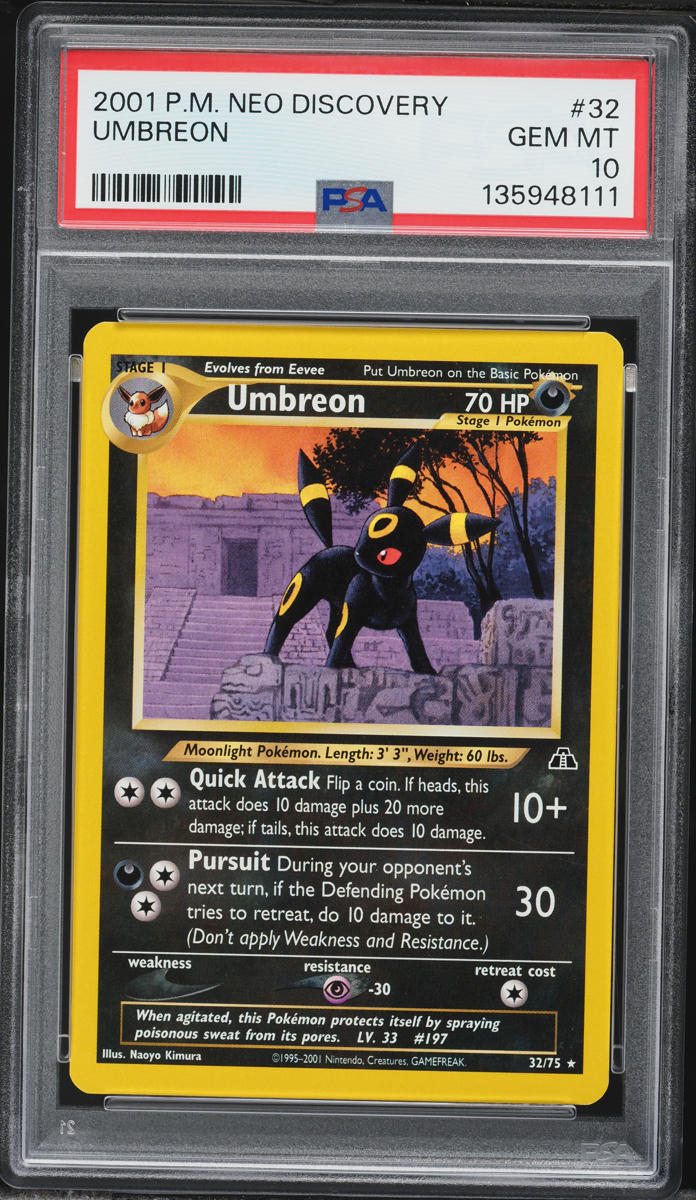 2001 Pokemon Neo 2 Discovery Umbreon #32 PSA 10 GEM MINT