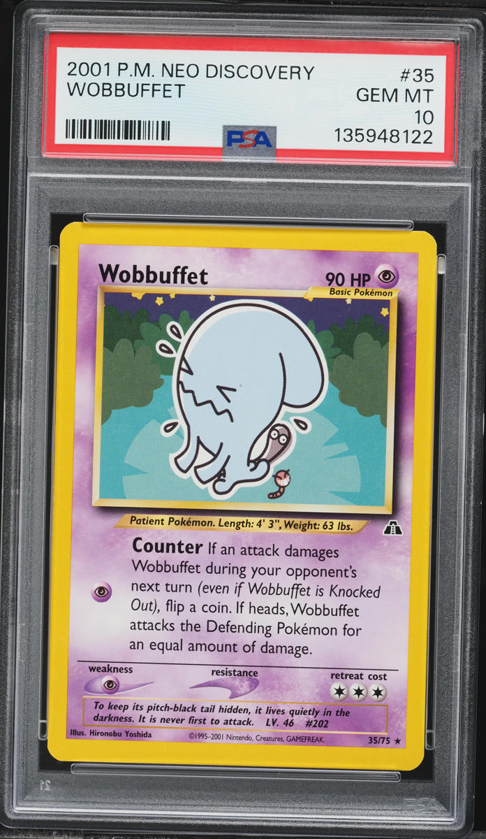 2001 Pokemon Neo Discovery Wobbuffet #35 PSA 10 GEM MINT