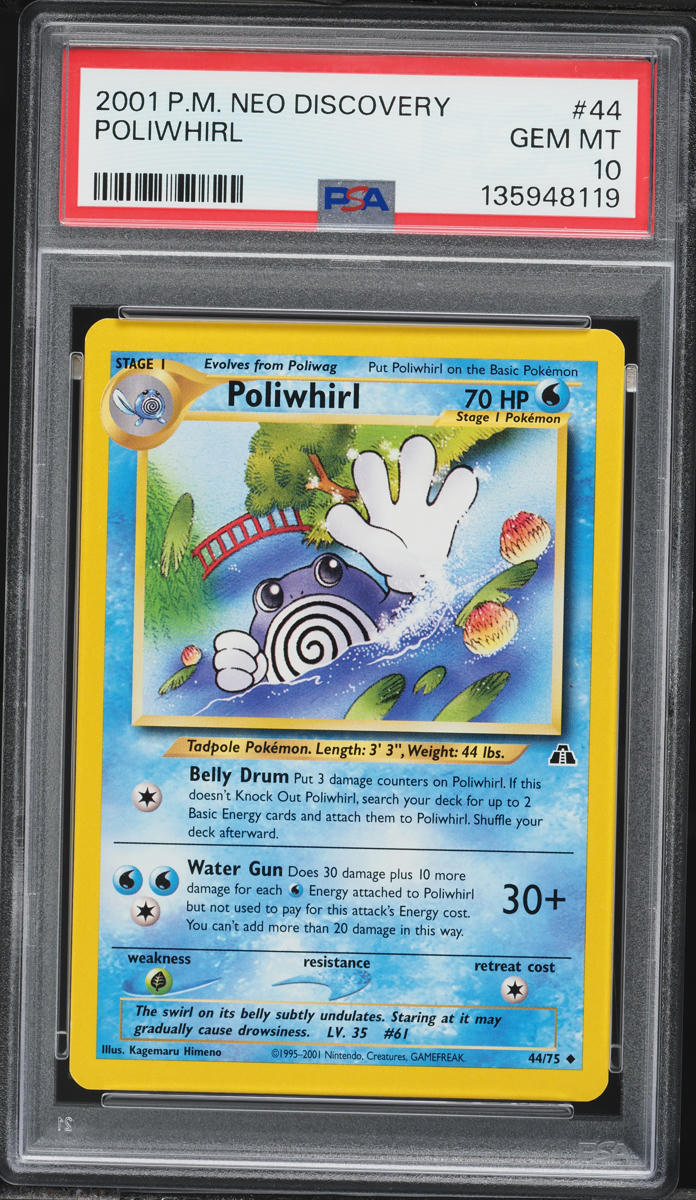 2001 Pokemon Neo Discovery Poliwhirl #44 PSA 10 GEM MINT